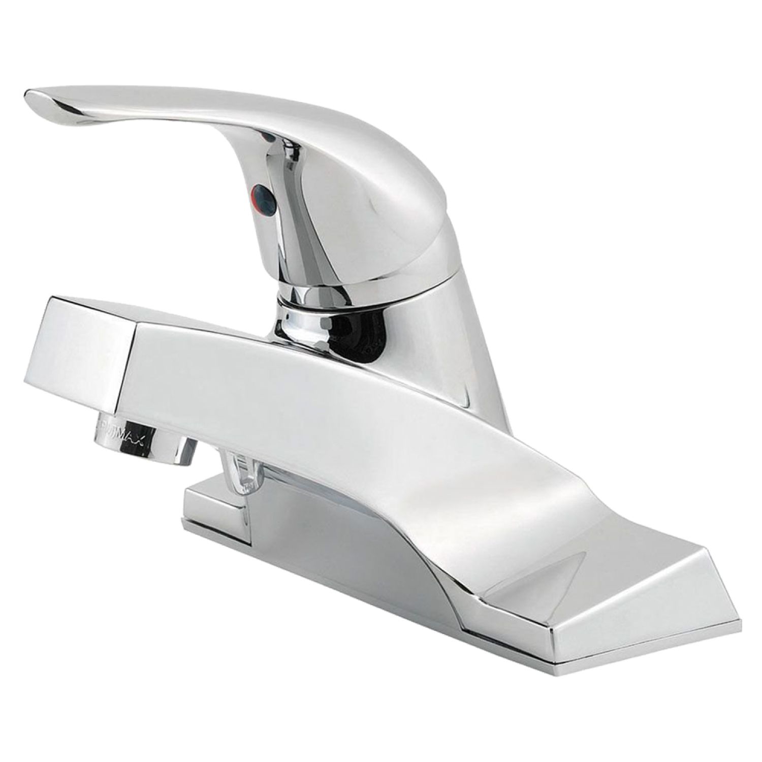Pfister LG142-6000 Pfister Pfirst Series Centerset Bathroom Faucet with Metal Pop-Up, Single-Handle, 1.2 GPM, Lever Handle, Pforever Seal, Polished Chrome - LG142-6000
