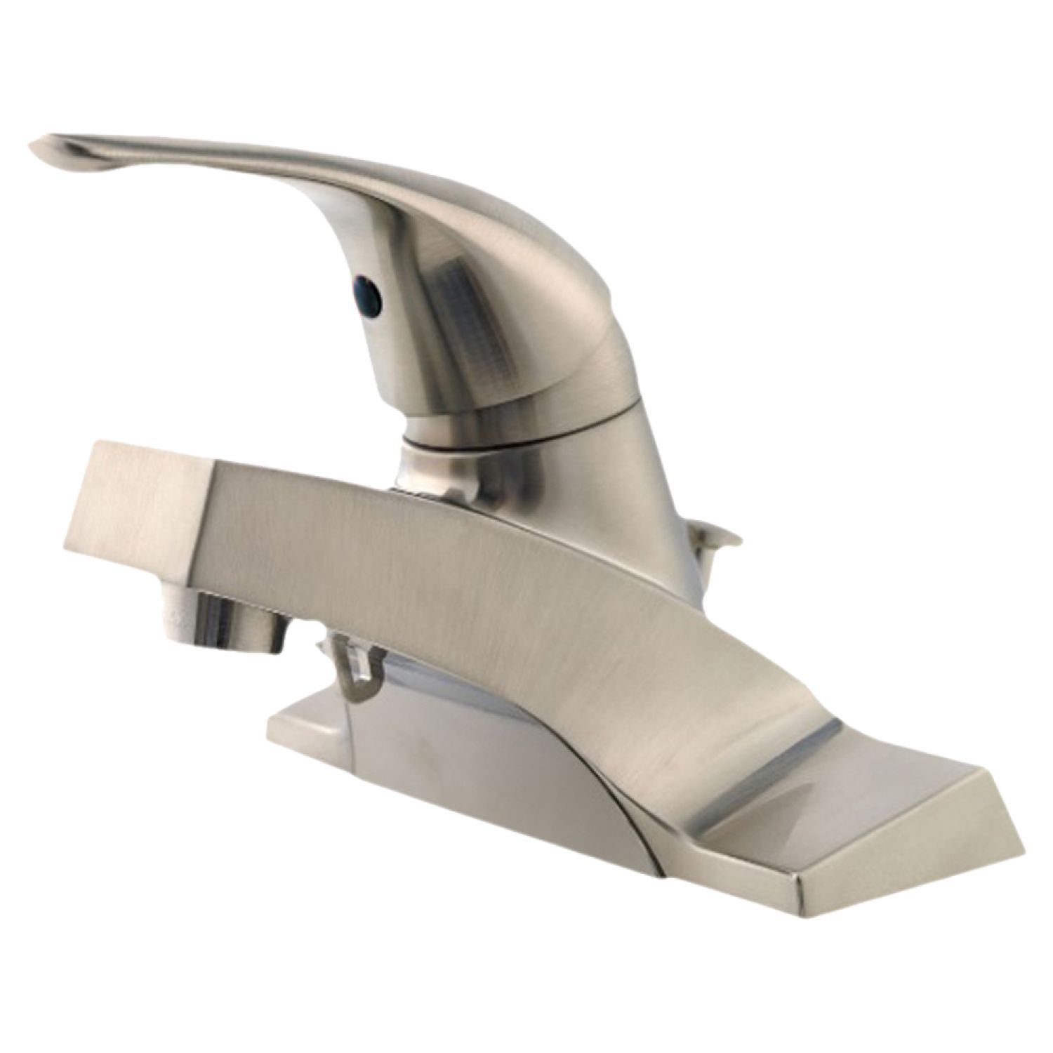 Pfister LG142-600K Pfister Pfirst Series Centerset Bathroom Faucet with Metal Pop-Up, Single-Handle, 1.2 GPM, Lever Handle, Pforever Seal, Brushed Nickel - LG142-600K