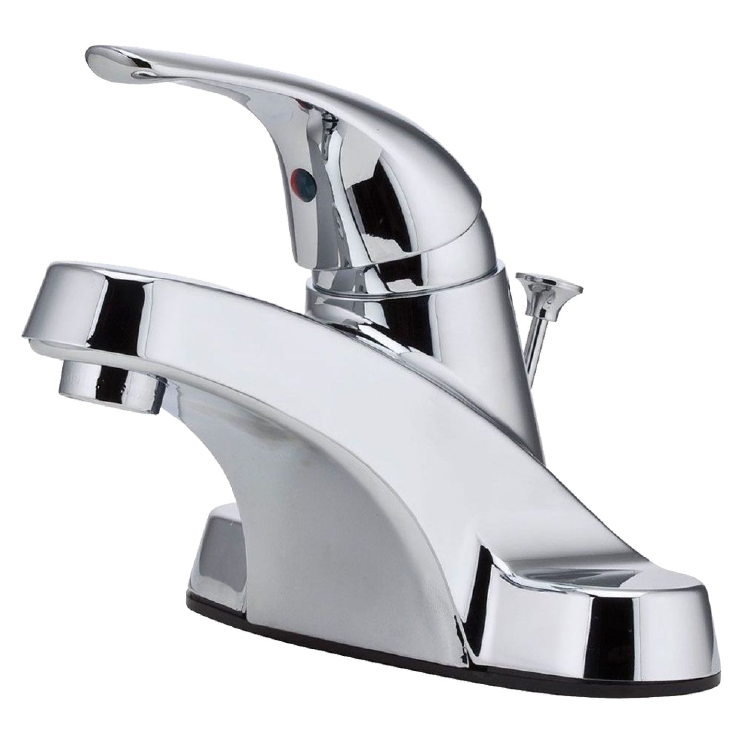 Pfister LG142-7000 Pfister Pfirst Series Centerset Bathroom Faucet with 50/50 Pop-Up Drain, Single-Handle, 1.2 GPM, Lever Handle, ADA, Polished Chrome - LG142-7000