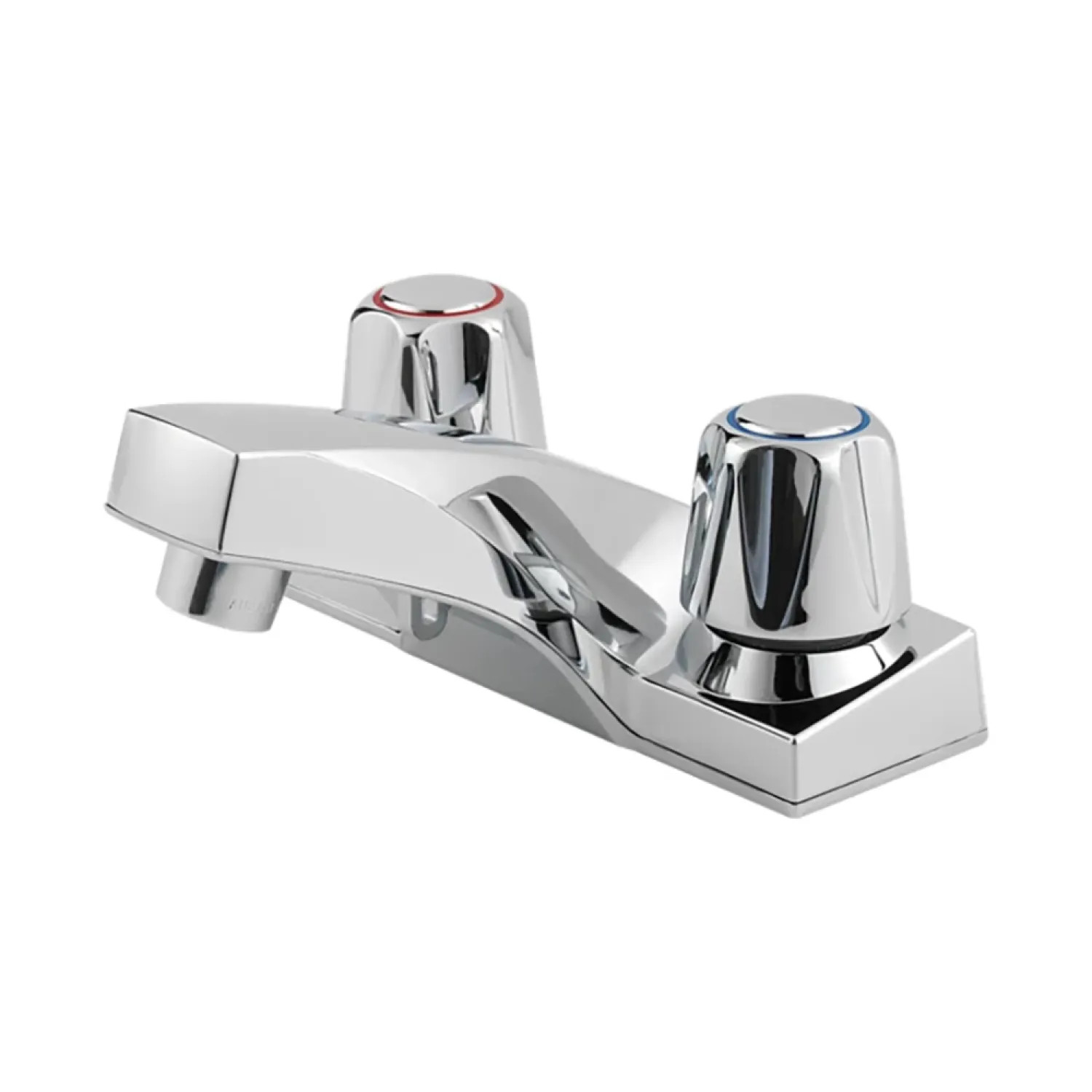 Pfister LG143-5000 Pfister Pfirst Series Low-Arc Centerset Bathroom Faucet, Two-Handle, 1.2 GPM, Metal Knob Handle, Less Pop-Up, Polished Chrome - LG143-5000