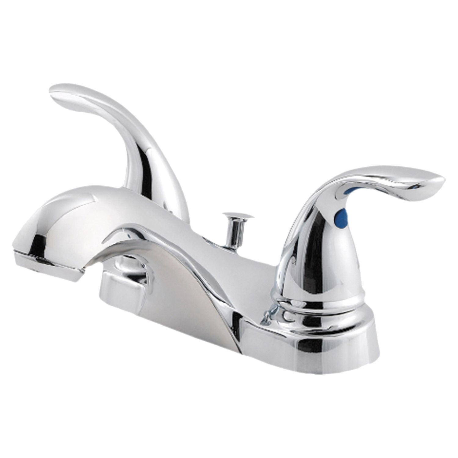 Pfister LG143-5100 Pfister Pfirst Series Low-Arc Centerset Bathroom Faucet, Two-Handle, 1.2 GPM, Lever Handle, Pforever Seal, Less Pop-Up, Polished Chrome - LG143-5100