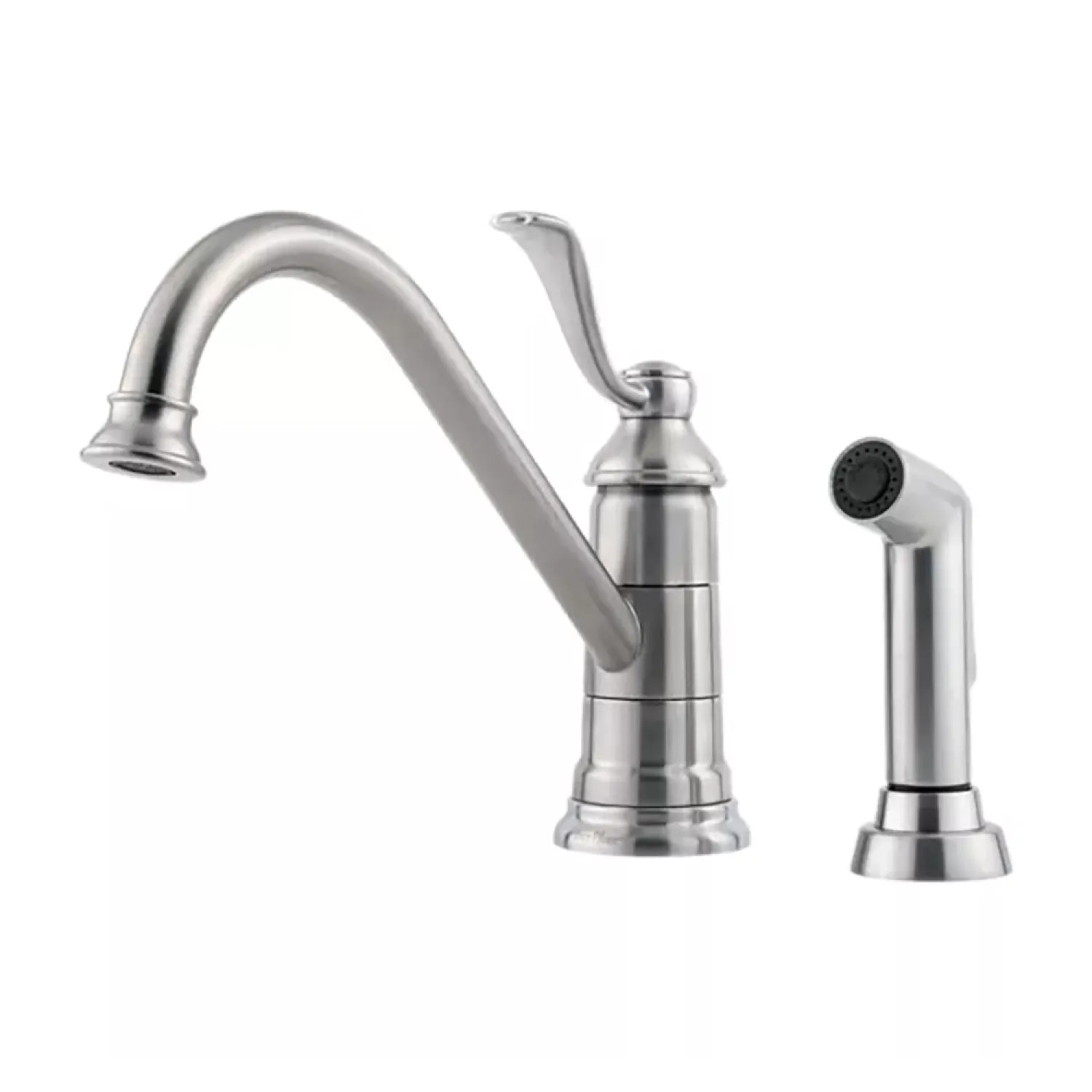 Pfister LG34-4PS0 Pfister Portland Single Handle Kitchen Faucet w/ Spray, Soap Dispenser, Stainless - LG344PS0
