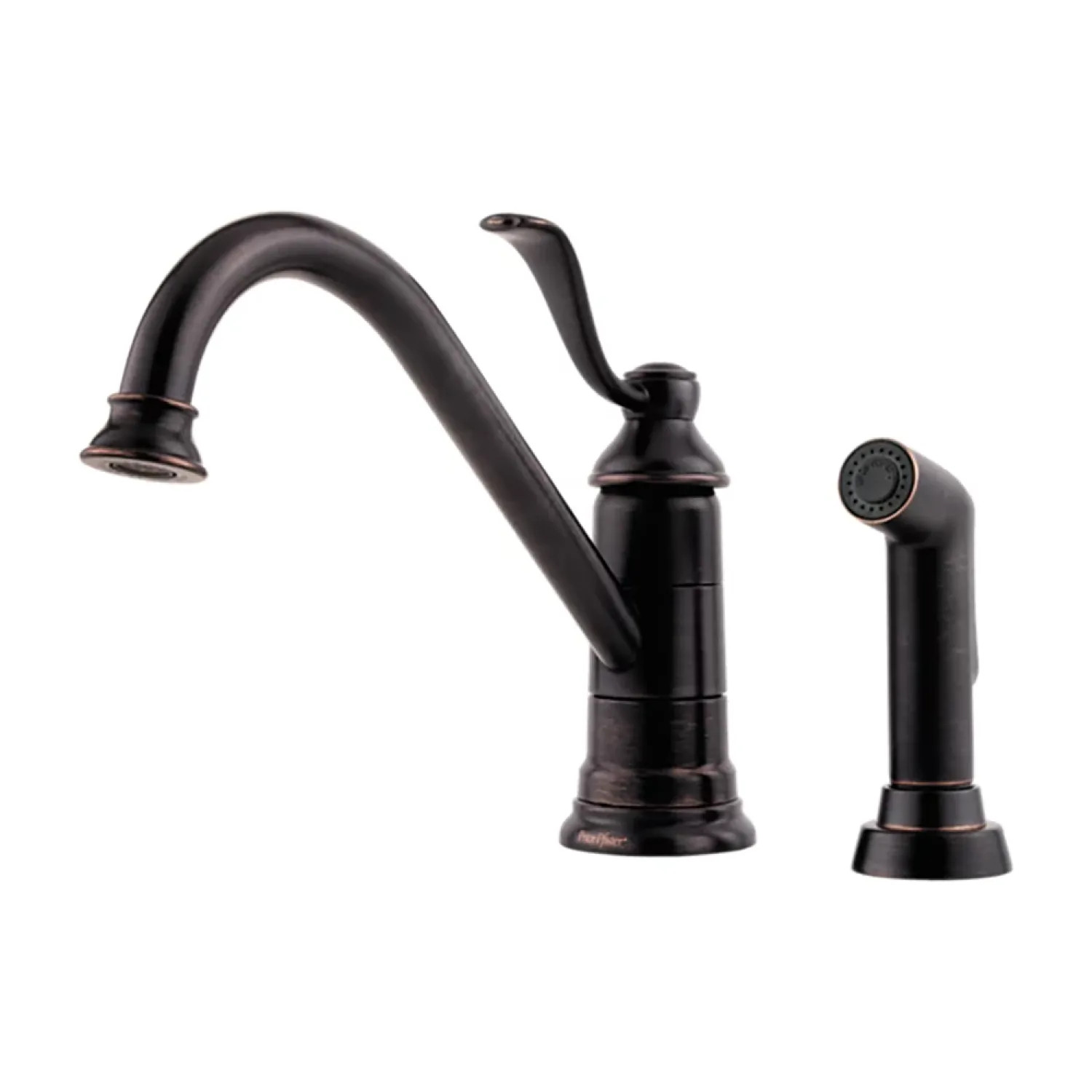 Pfister LG34-4PY0 Pfister Portland Single Handle Kitchen Faucet w/ Spray, Soap Dispenser, Tuscan Bronze - LG344PY0