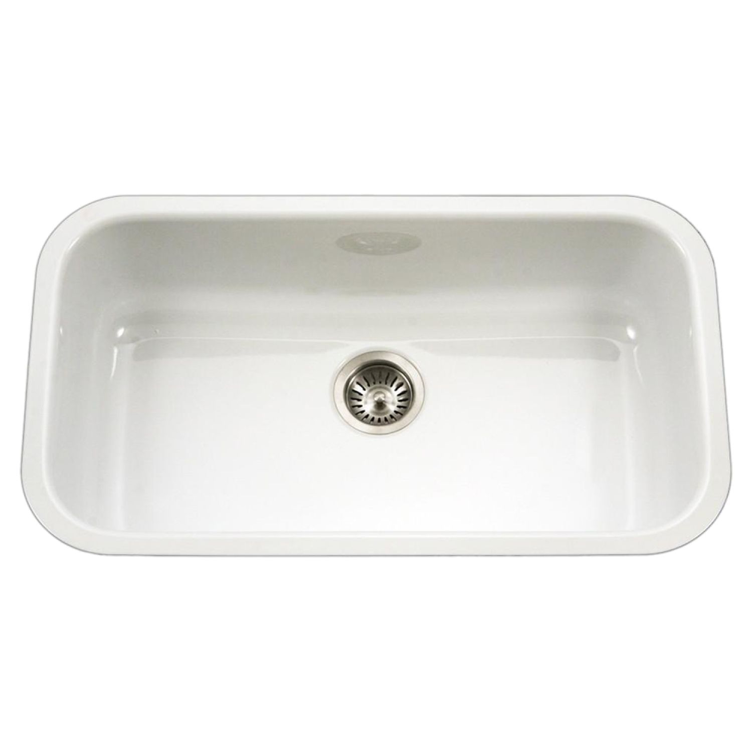 Houzer PCG-3600 WH Houzer PCG-3600 WH - Houzer PCG-3600 WH Porcela Series Porcelain Enamel Steel Undermount Large single-bowl Kitchen Sink, White