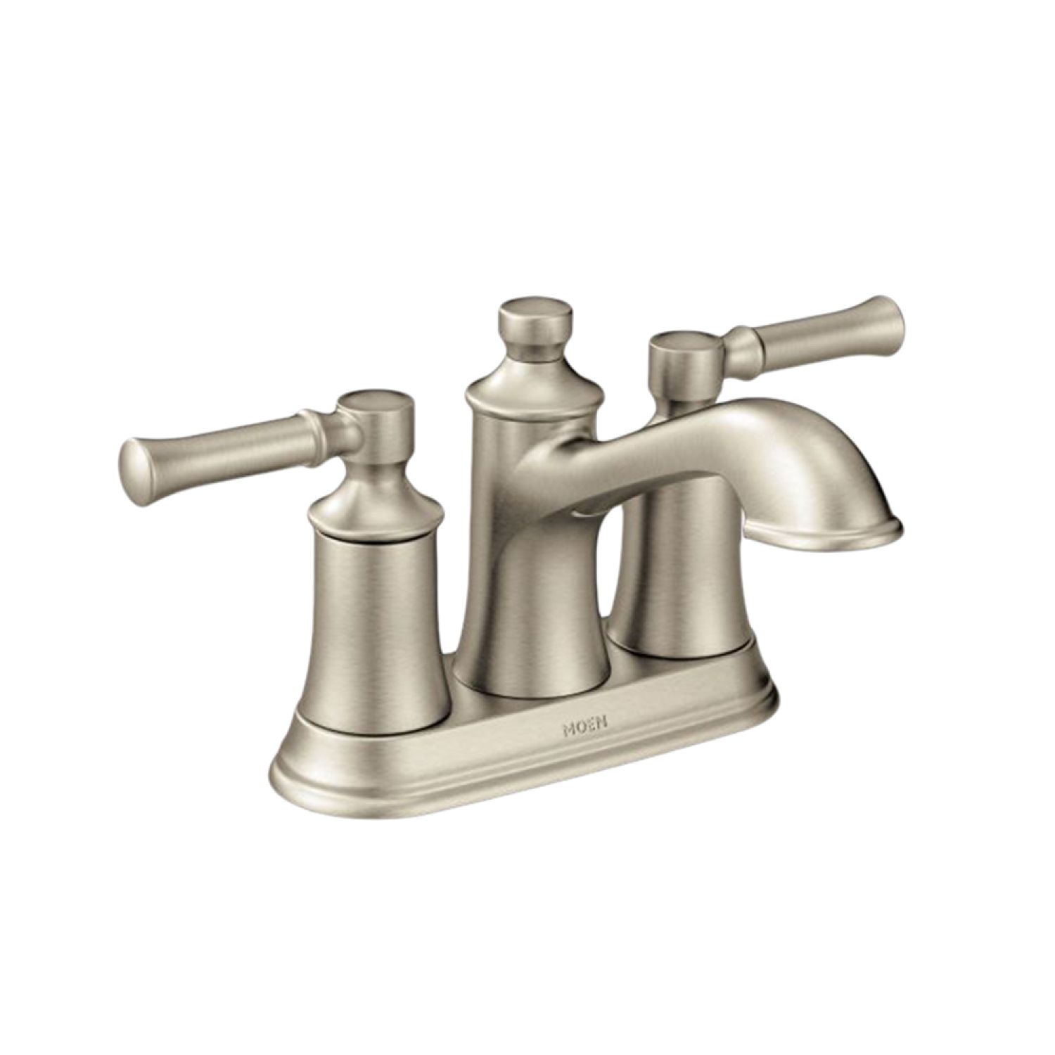 Moen 6802BN Moen Dartmoor Two-Handle Centerset Brushed Nickel Bathroom Faucet with Metal Pop-Up Drain, 1.2 GPM, Lever Handles, WaterSense, ADA - 6802BN