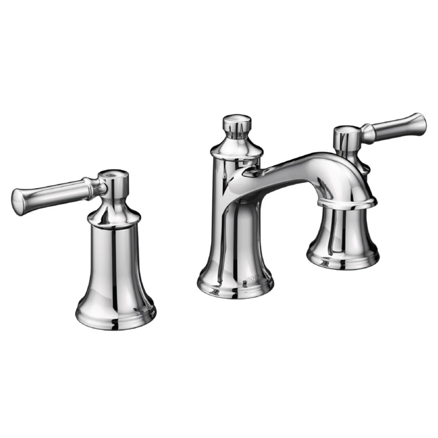 Moen T6805 Moen Dartmoor Two-Handle Widespread Bathroom Faucet, 1.2 GPM, 60 PSI, WaterSense, Lever Handles, Three-Holes, Chrome - T6805