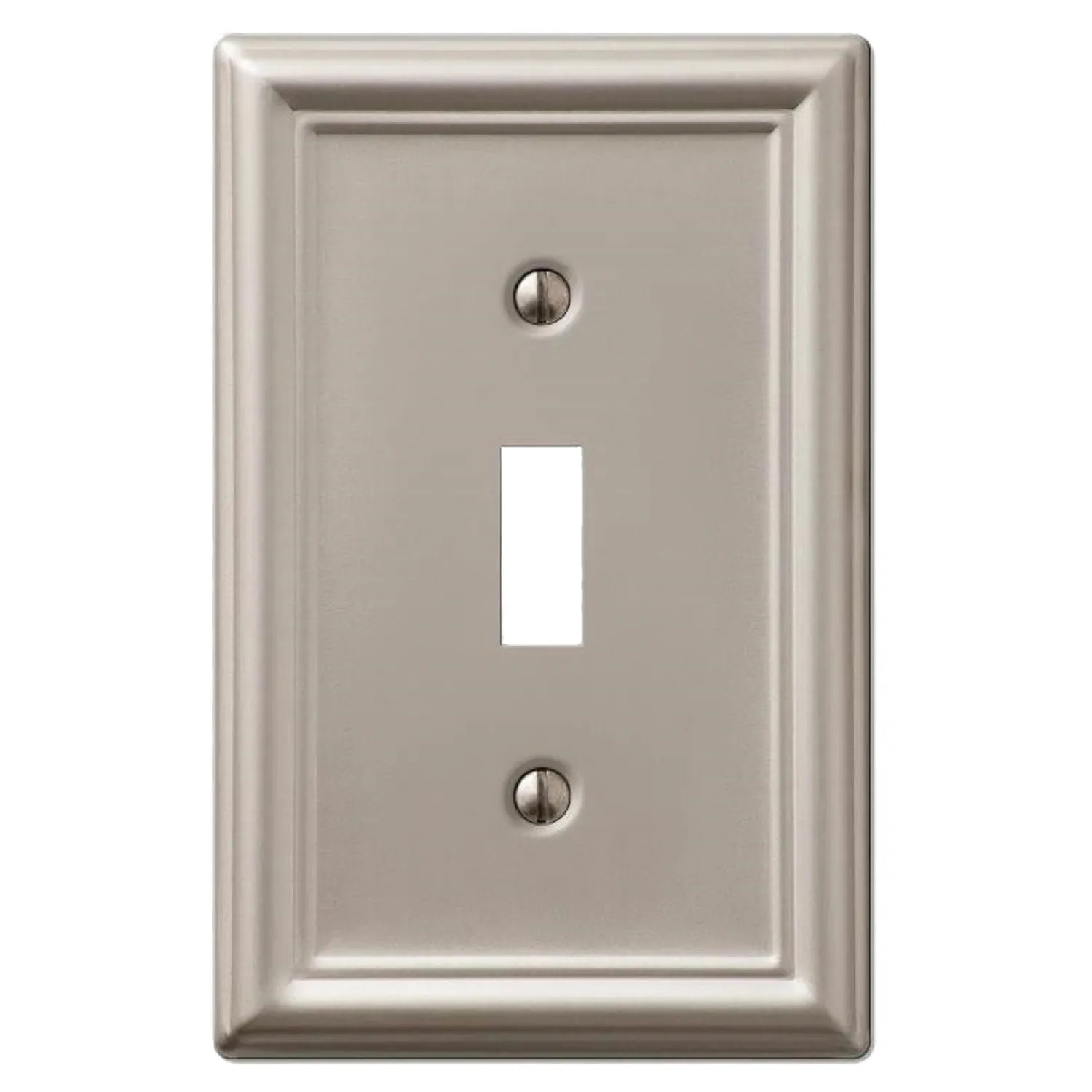 Amerelle 149TBN Amerelle Chelsea 1-Toggle Wall Plate, 1 Gang, 4-7/8 in L X 3-1/8 in W, Brushed Nickel