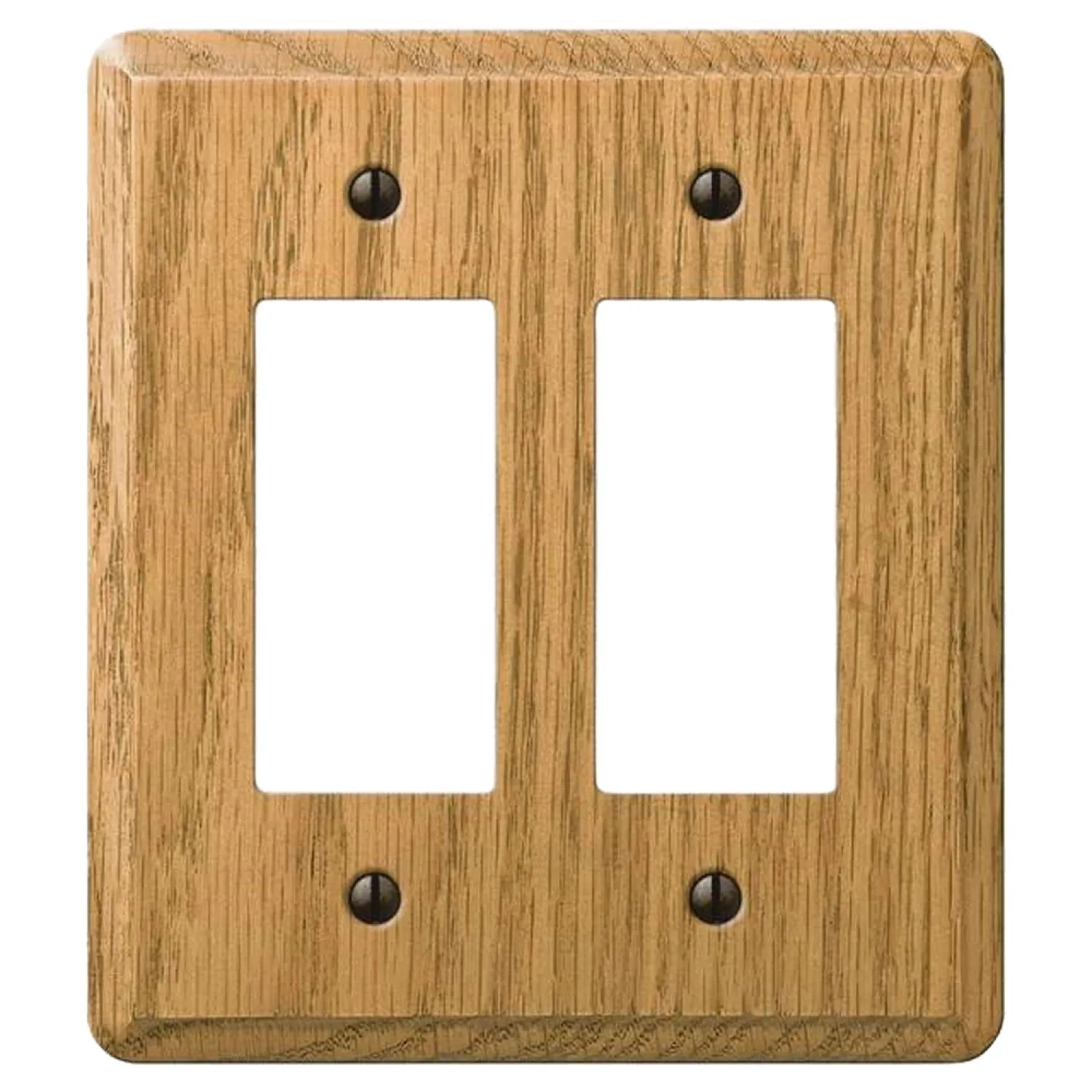 Amerelle 901RRL Amerelle Contemporary 2-Rocker Wall Plate, 2 Gang, 5-3/8 in L X 5-7/8 in W, Light