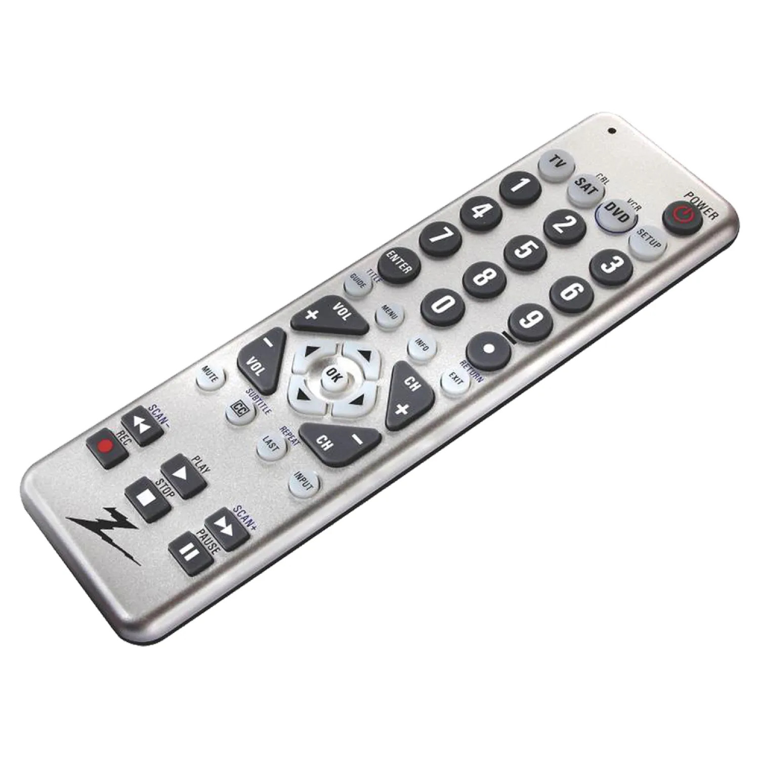 AmerTac ZC300 AmerTac Zenith ZC300 3-Device Universal Remote Control, 20 ft, (2) AAA, Silver