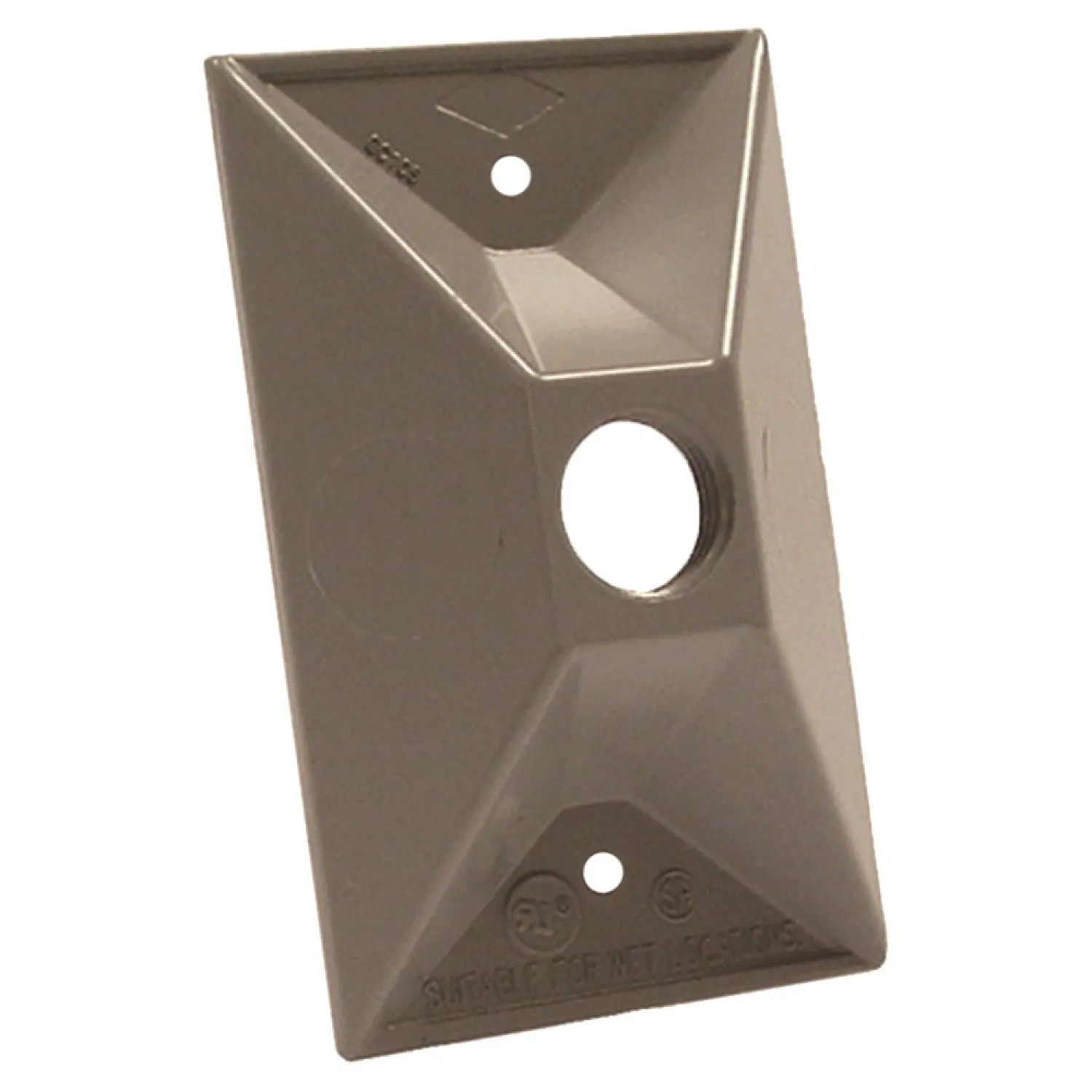 Bell 5186-5 Bell 5186-5 Gray Rectangular Cluster Cover with a Single Threaded Outlet