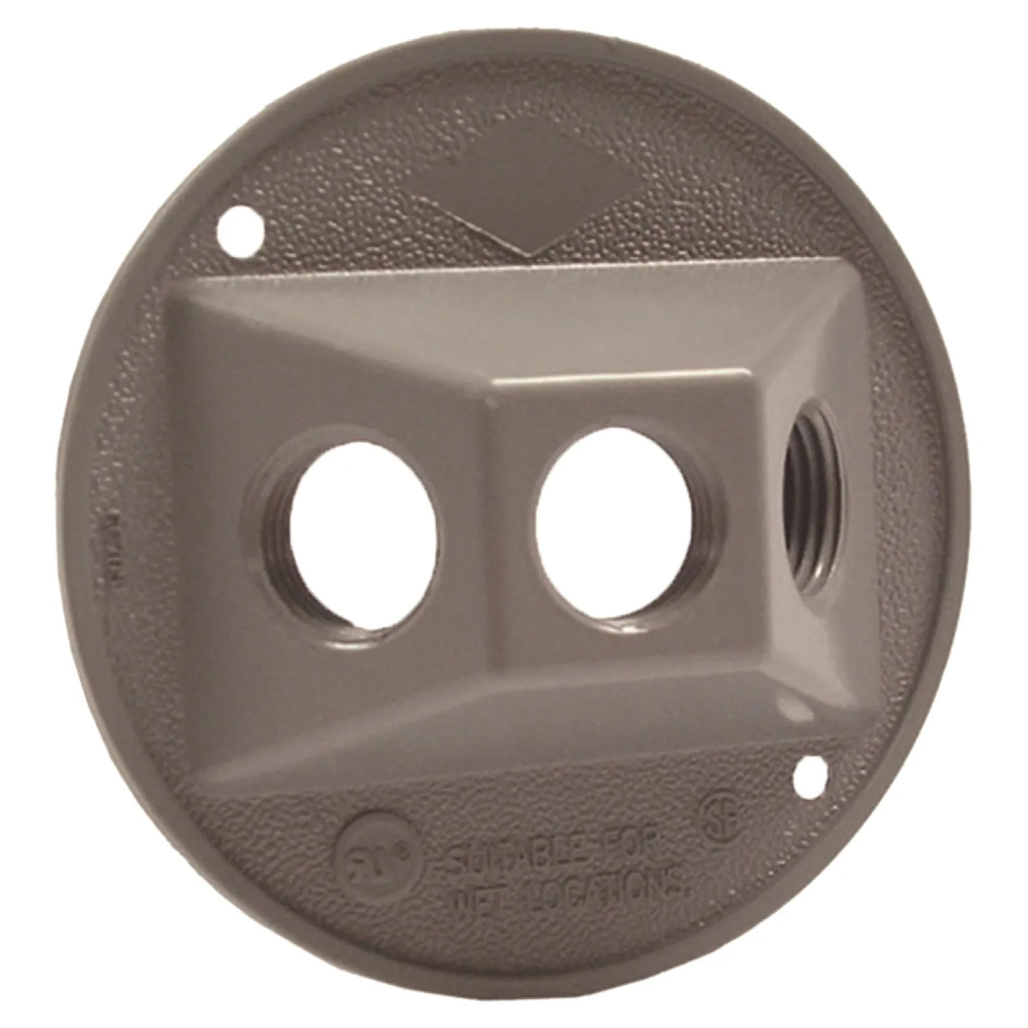 Bell 5197-5 Bell 5197-5 Gray 4-Inch Round Cluster Cover with Three Threaded Outlets