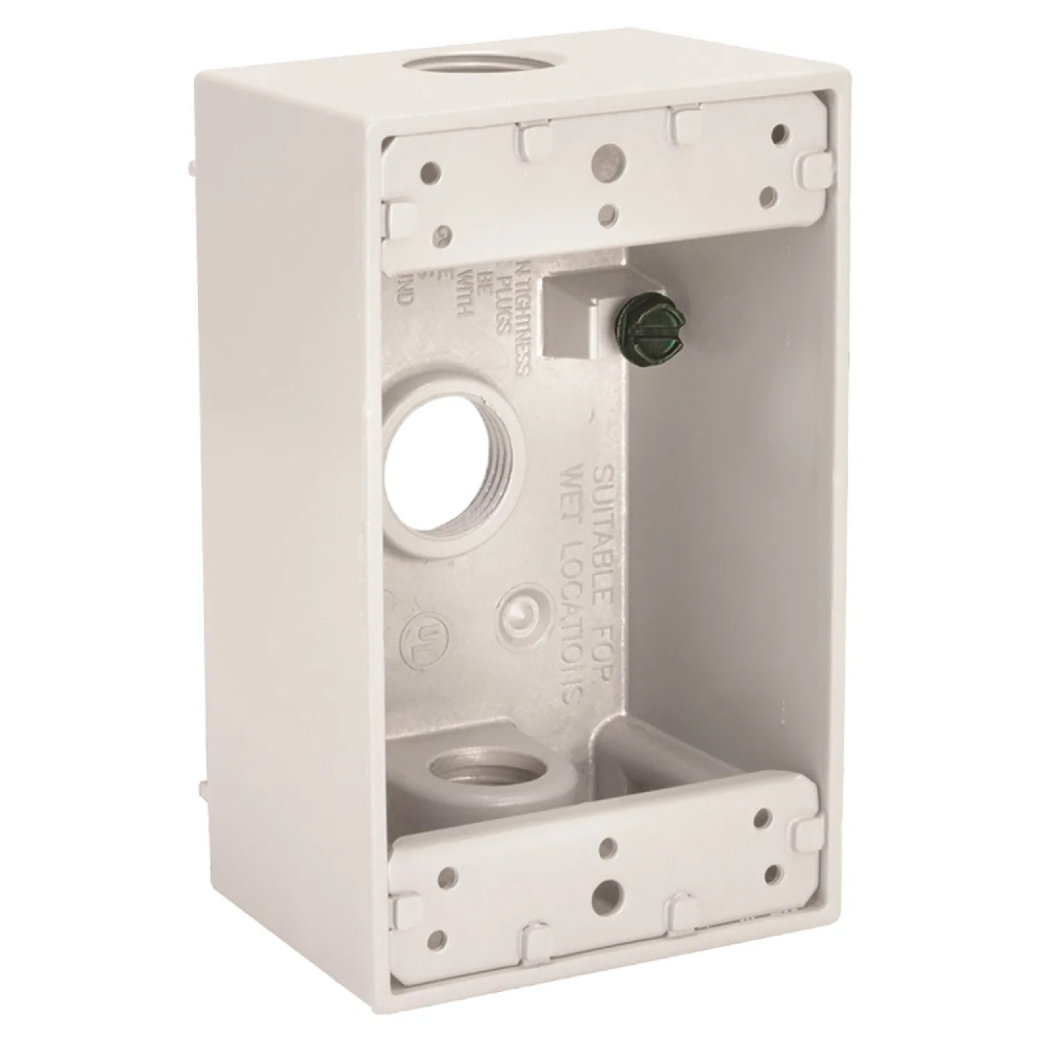 Bell 5320-1 Bell 5320-1 White Weatherproof Box with Three Threaded Outlets