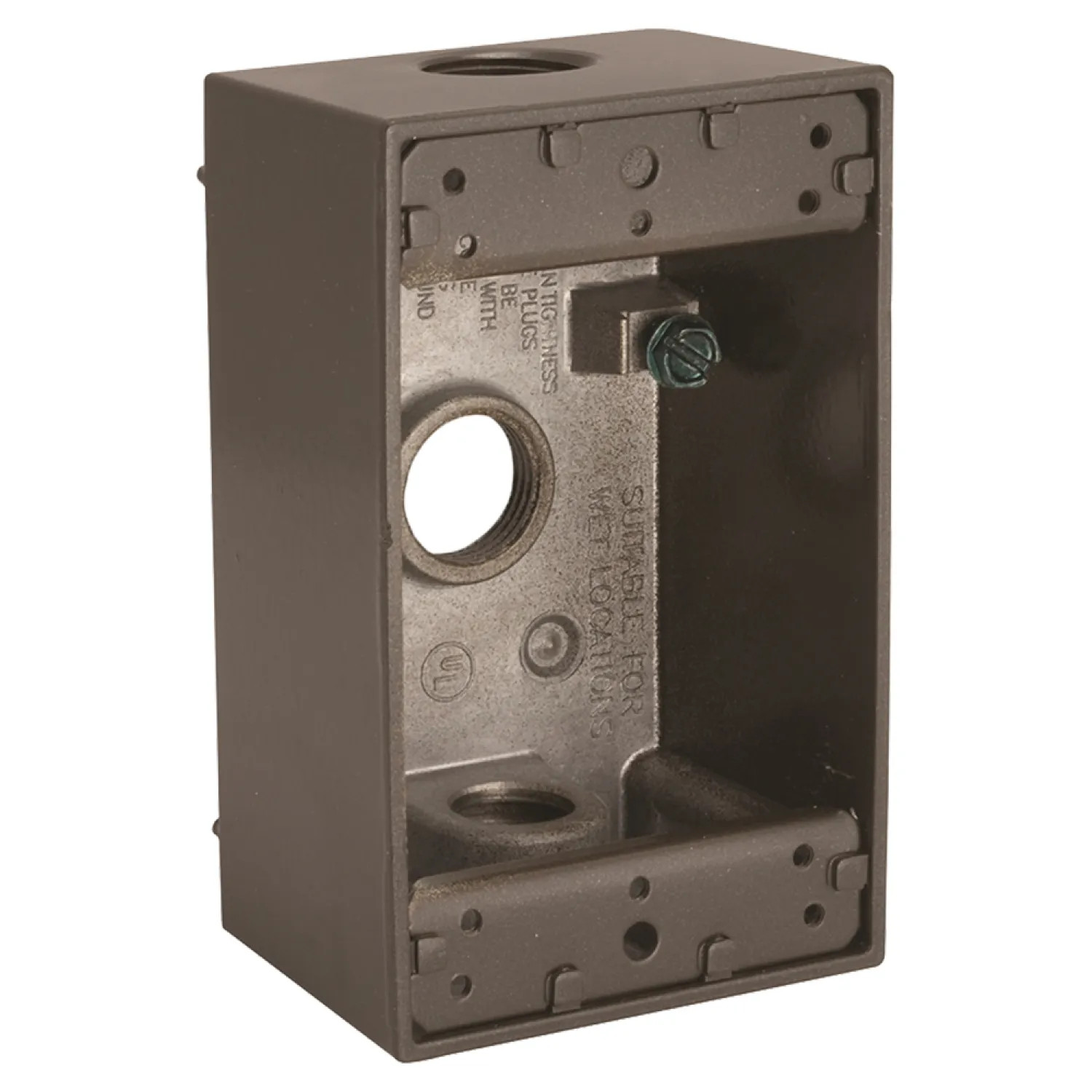 Bell 5320-2 Bell 5320-2 Bronze Weatherproof Box with Three Threaded Outlets