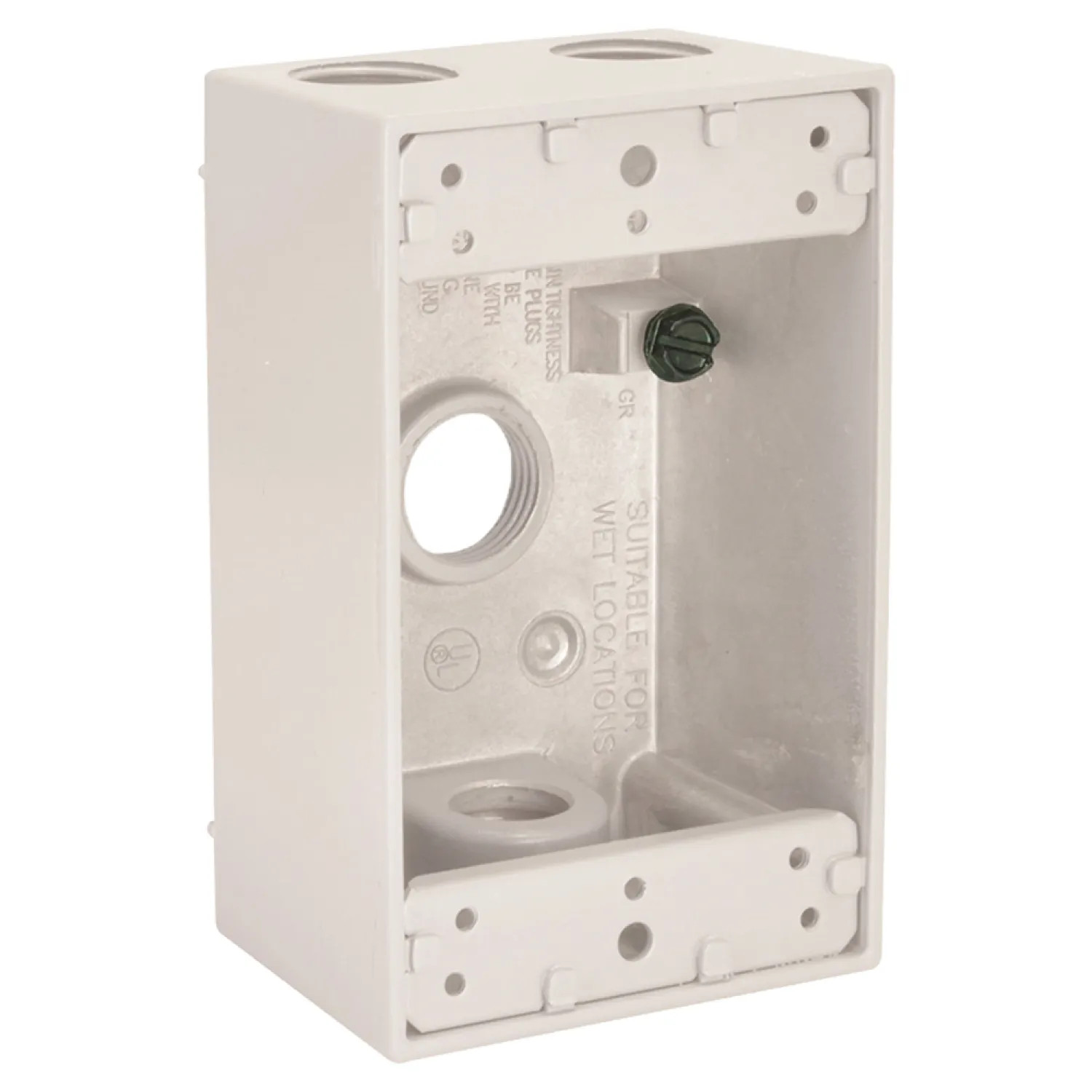 Bell 5321-1 Bell 5321-1 White Weatherproof Box with Four Threaded Outlets