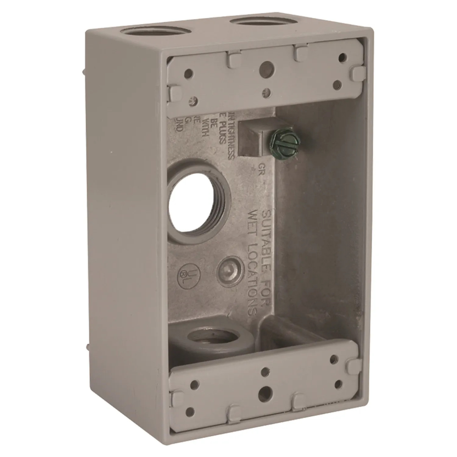 Bell 5321-5 Bell 5321-5 Gray Weatherproof Box with Four Threaded Outlets