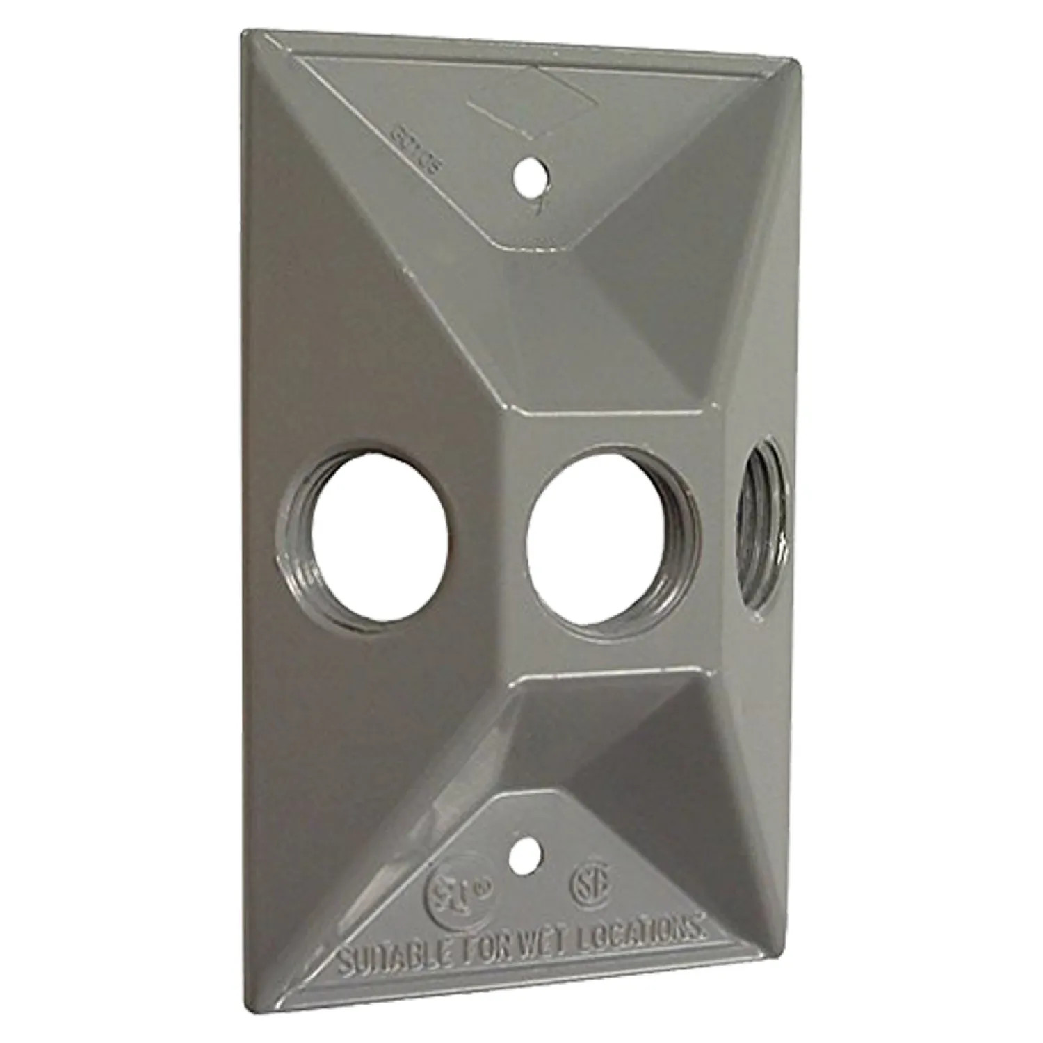 Hubbell 5189-6 Hubbell 5189-6 White Single-Gang Cluster Cover with Three Threaded Outlets