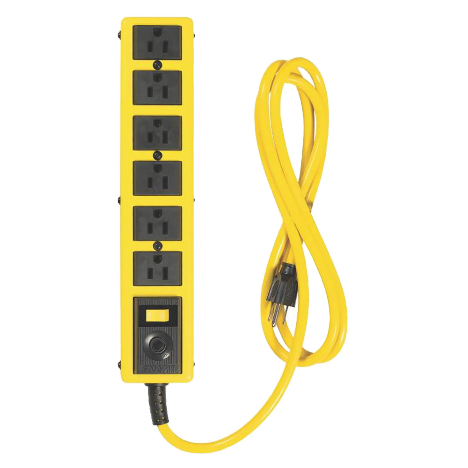 Coleman Cable 5139N Coleman 5139 Power Outlet Strip, 6 Outlet, Yellow