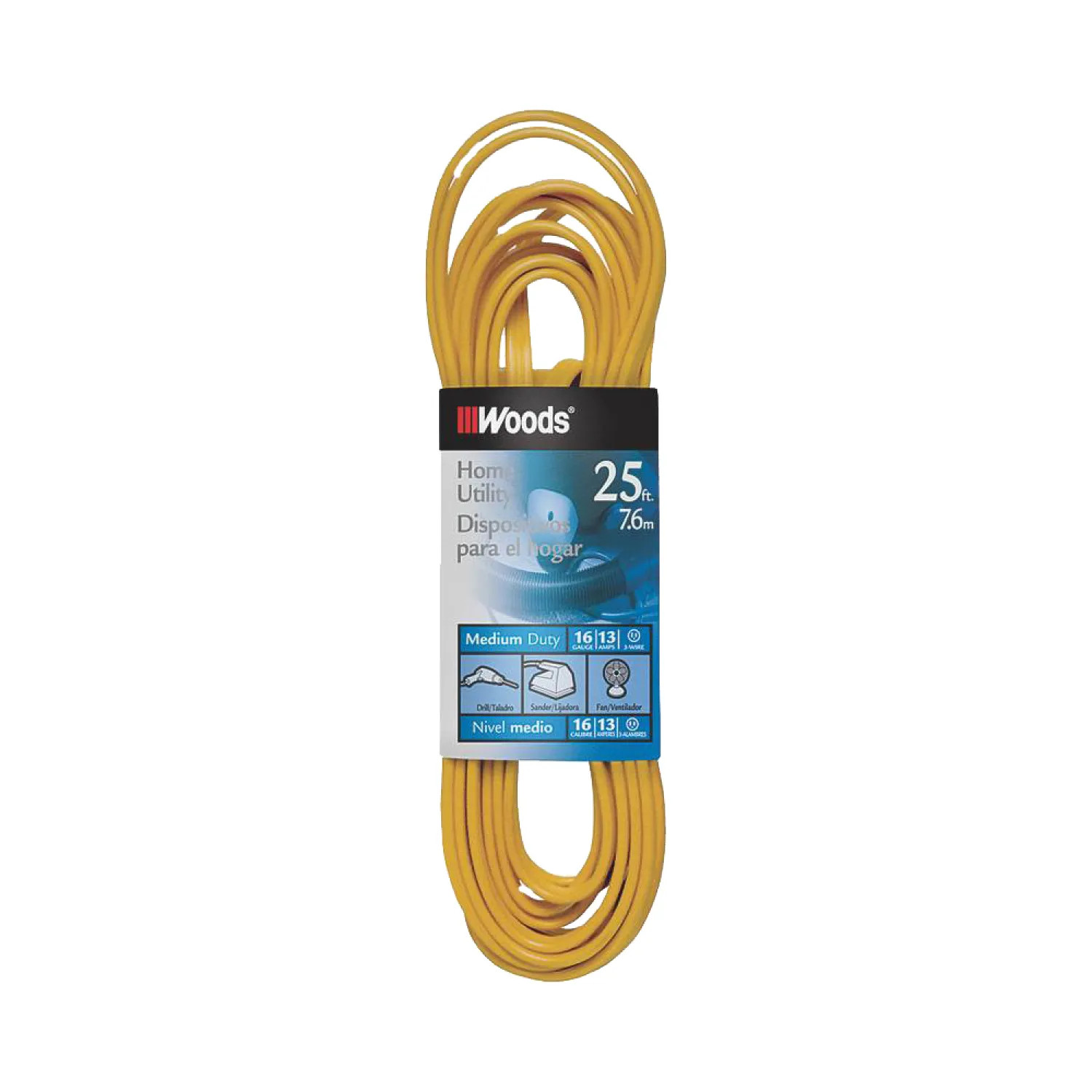 Coleman Cable 831 Woods 0831 Flat SPT-2 Extension Cord, 3 16 AWG Bare Copper Conductor, 25 ft L, 10 A, 125 VAC