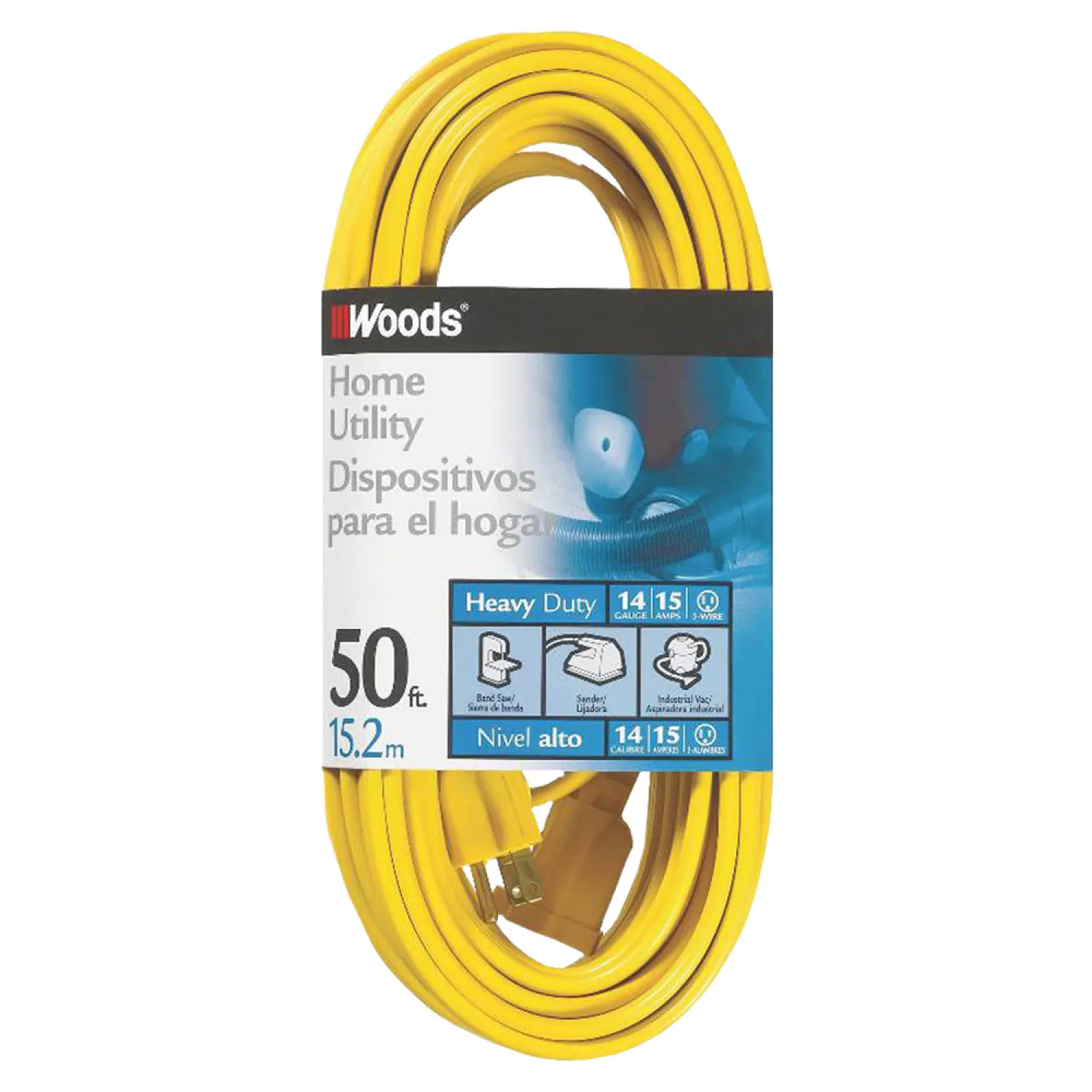 Coleman Cable 835 Woods 0835 Flat SPT-3 Extension Cord, 3 14 AWG Bare Copper Conductor, 50 ft L, 15 A, 125 VAC