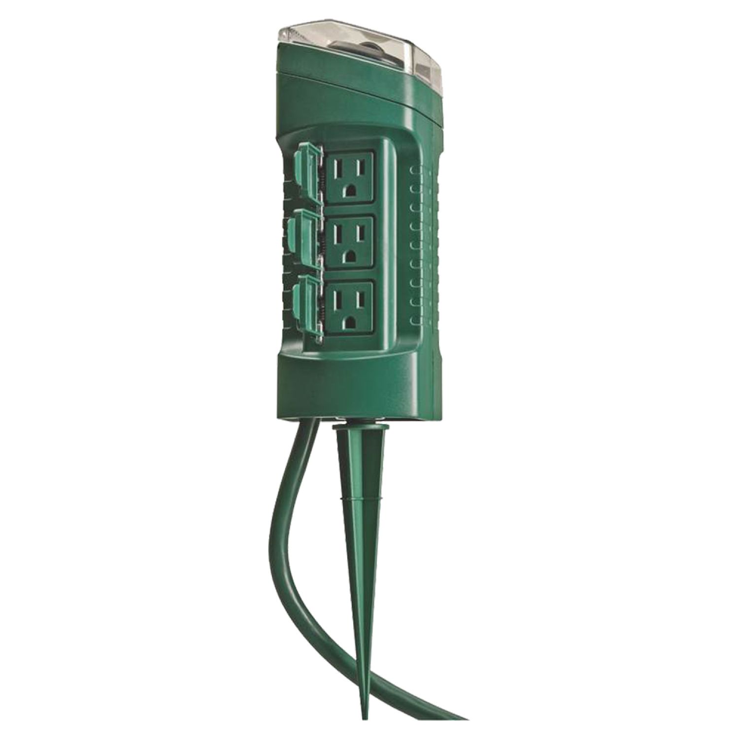 Coleman Cable 13547 Woods 13547 Power Stake With Built-in Timer, 125 V, 15 A, 6 Outlet, Green
