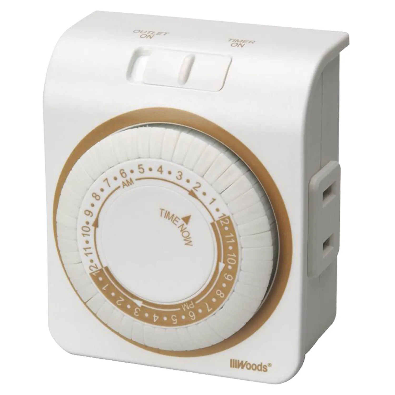 Coleman Cable 50000 Woods 50000 Indoor Mechanical Timer, 125 V, 15 A, 30 Min Interval, 24 hr, 24 On/Off Cycles per day