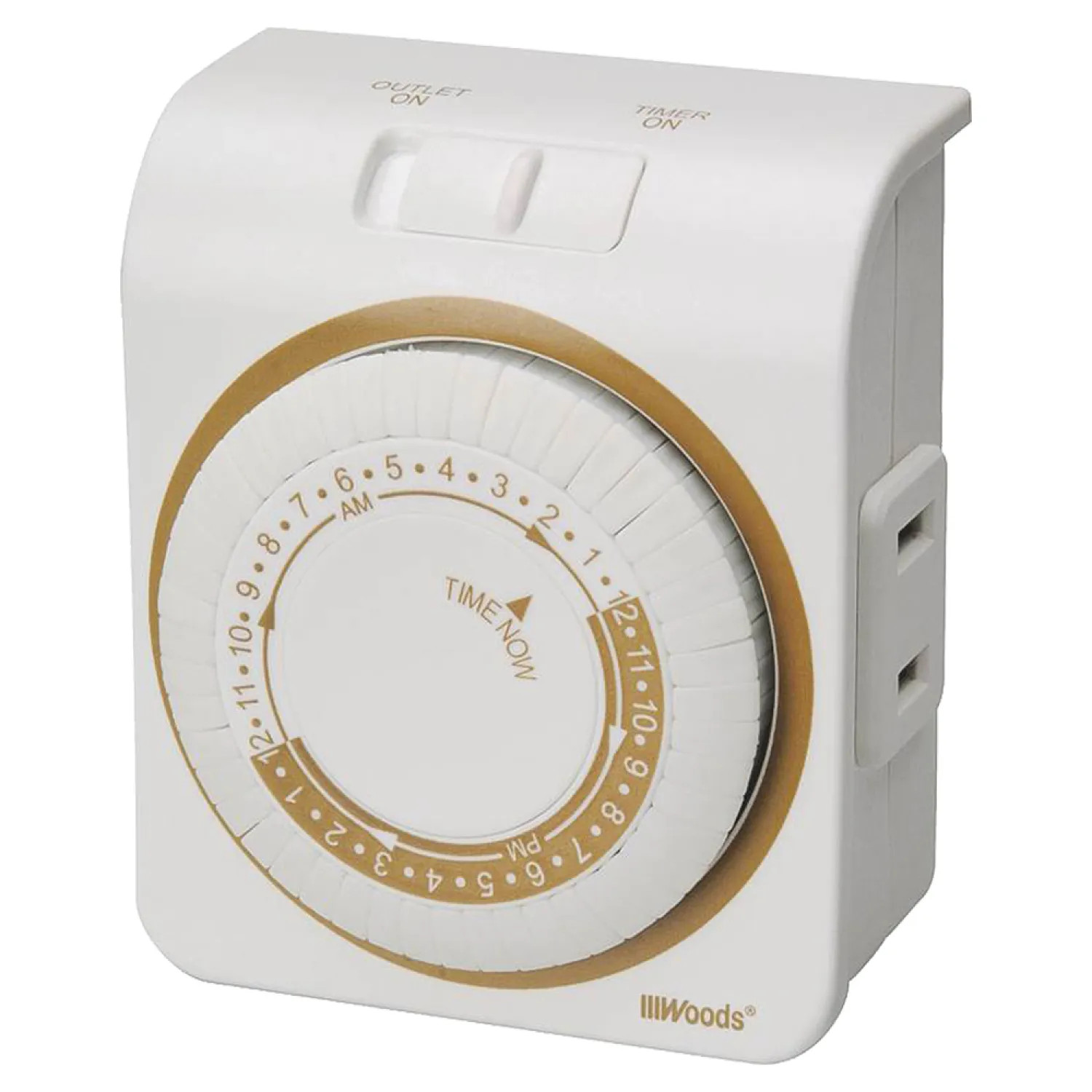 Coleman Cable 50001 Woods 50001 Heavy Duty Indoor Mechanical Timer, 125 V, 15 A, 30 Min Interval, 24 hr, 24 On/Off Cycles per day