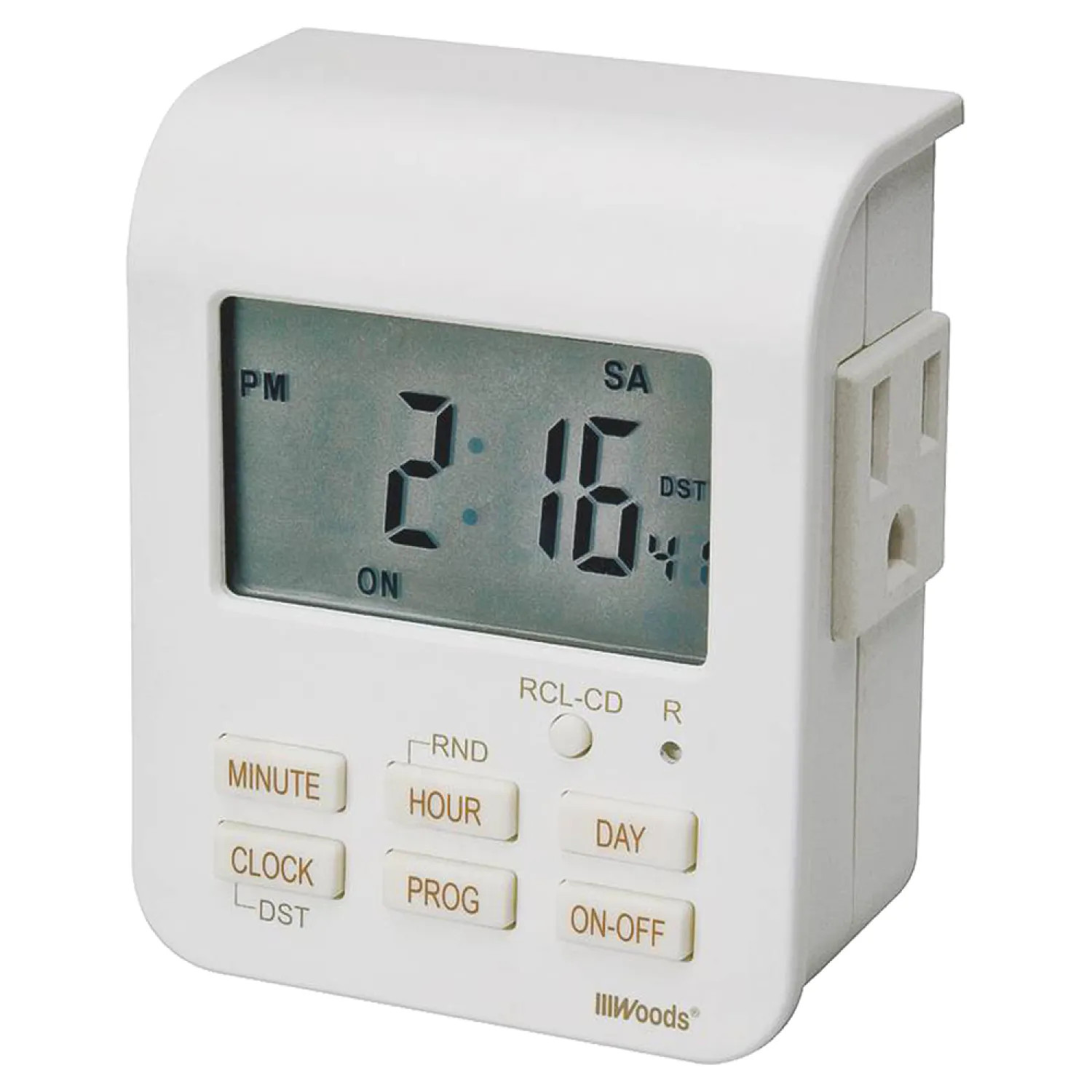 Coleman Cable 50009 Woods 50009 Heavy Duty Indoor Timer, 125 V, 15 A, 7 day, 20 On/Off Cycles per day