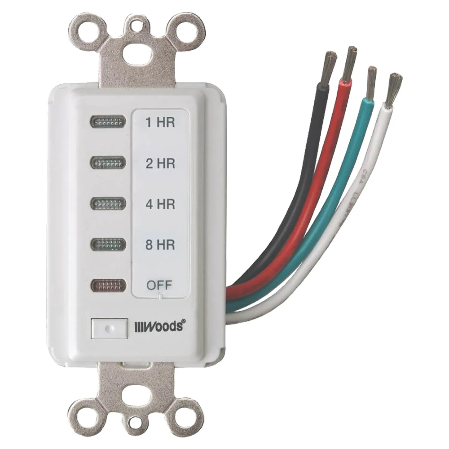 Coleman Cable 59013 Woods 59013 In-Wall Timer, 120 V, 15 A, 2, 4, 8, 12 hr Off