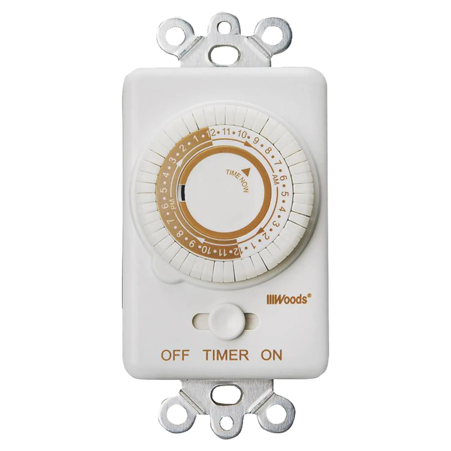 Coleman Cable 59745 Woods 59745 In-Wall Programmable Mechanical Timer, 125 V, 20 A, 30 Min Interval, 24 hr, 24 On/Off Cycles per day