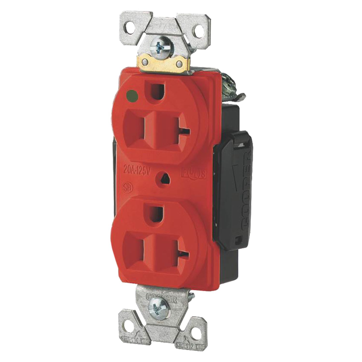Arrow Hart AH8300RD Arrow Hart AH8300RD Straight Blade Duplex Receptacle, 125 V, 20 A, 2 Pole, 3 Wire, Red