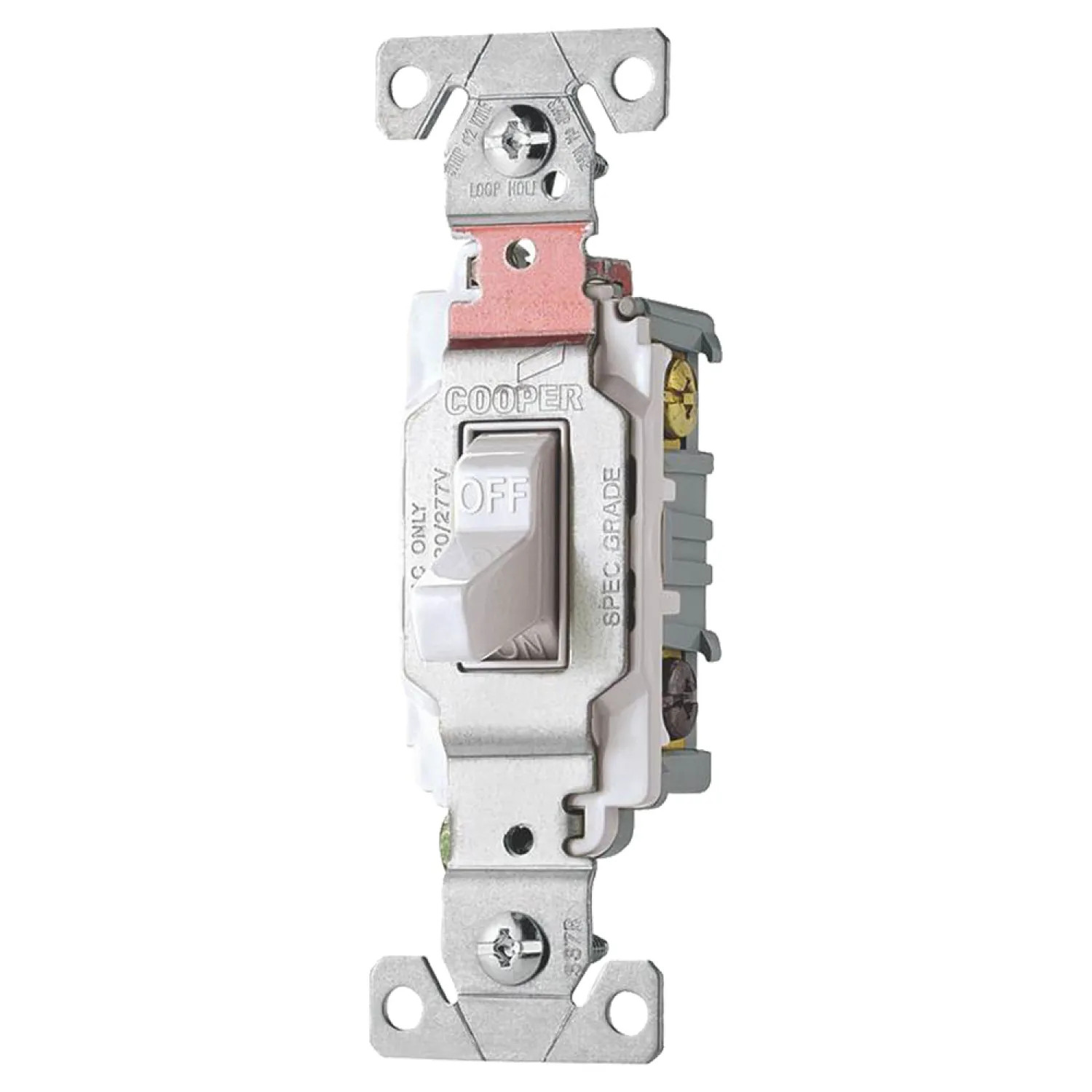 Arrow Hart CS320W Arrow Hart CS Compact Toggle Switch, 120/277 VAC, 20 A, 3 Way, White