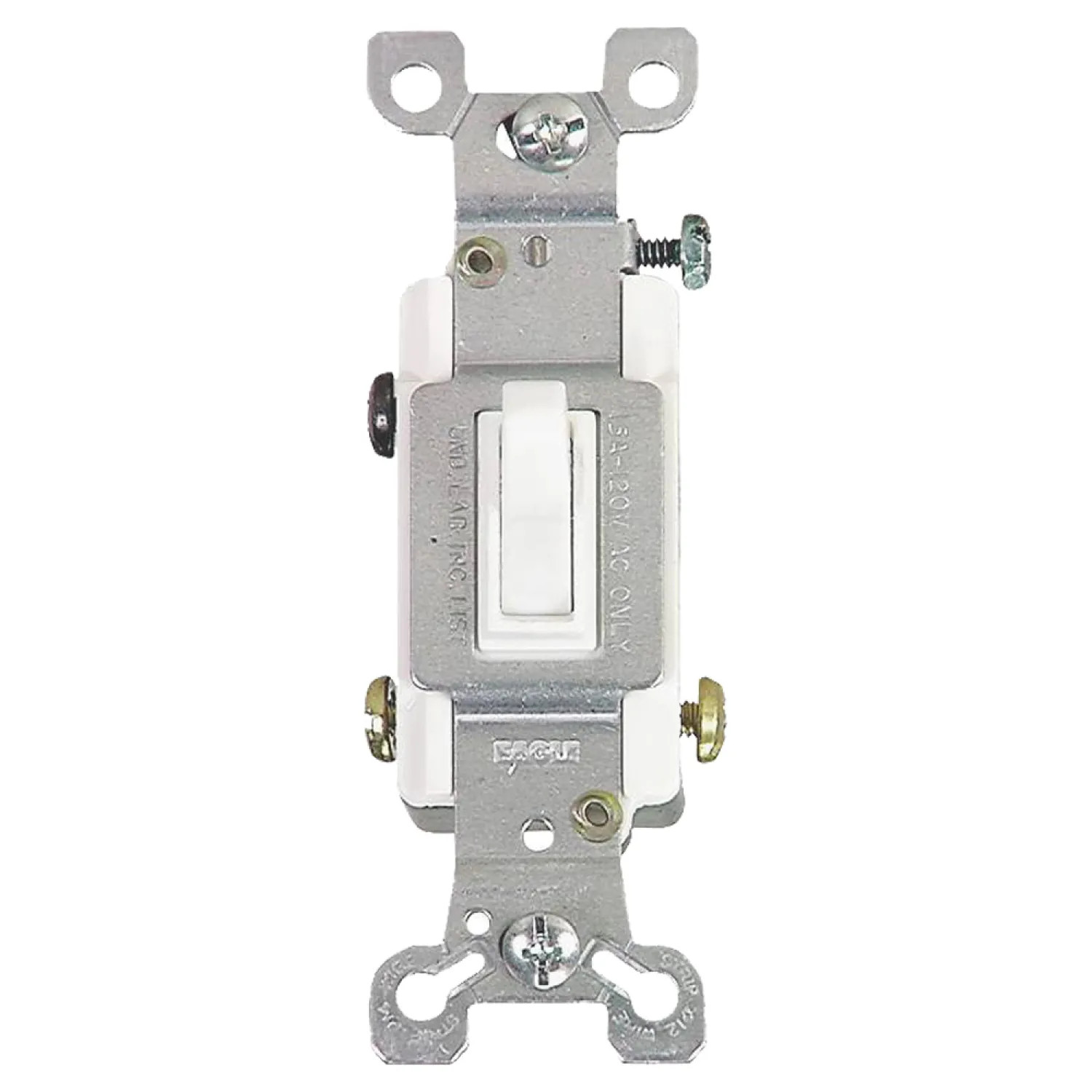 Cooper 1303-7W-BOX Cooper 1303-7W Framed Grounding Toggle Switch, 120 VAC, 15 A, 3 Way