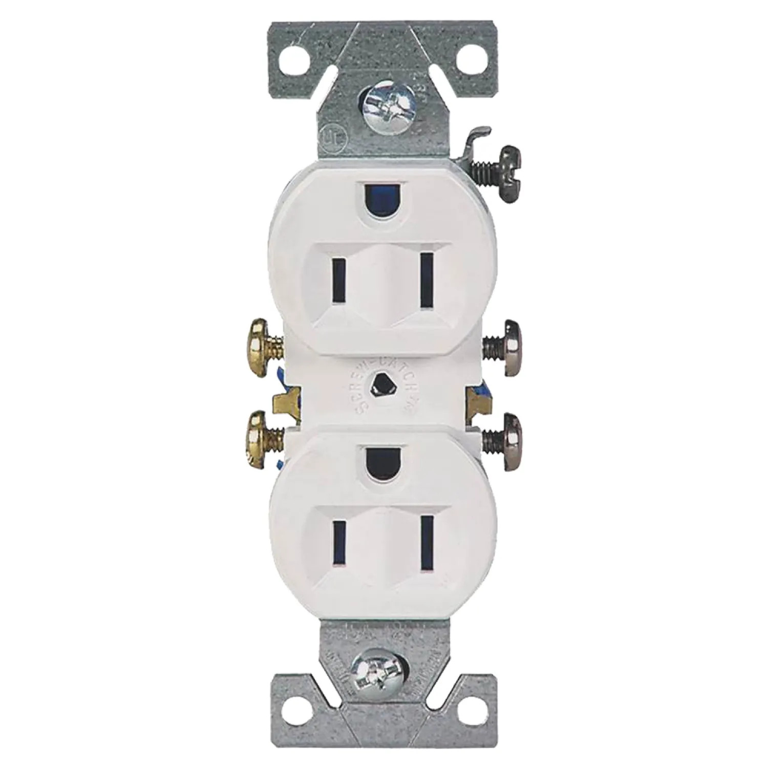 Cooper 270W10 Cooper 270W10 Grounded Straight Blade Duplex Receptacle, 125 V, 15 A, 2 Pole, 3 Wire