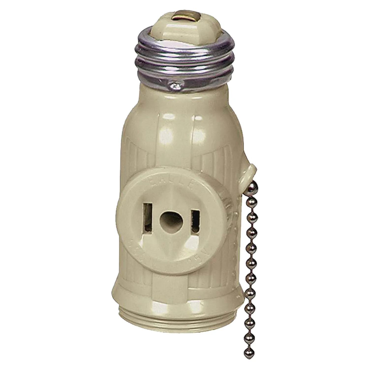 Cooper 718V-BOX Cooper 718V-BOX Polarized Lampholder Adapter with Pull Chain Switch, 660 W, 125 VAC, Medium Base