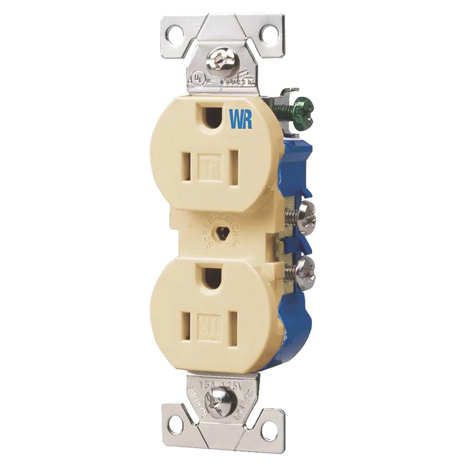 Cooper TWR270V Cooper TWR270V Tamper Resistant Weatherproof Duplex Receptacle, 125 V, 15 A, 2 Pole, 3 Wire, Ivory