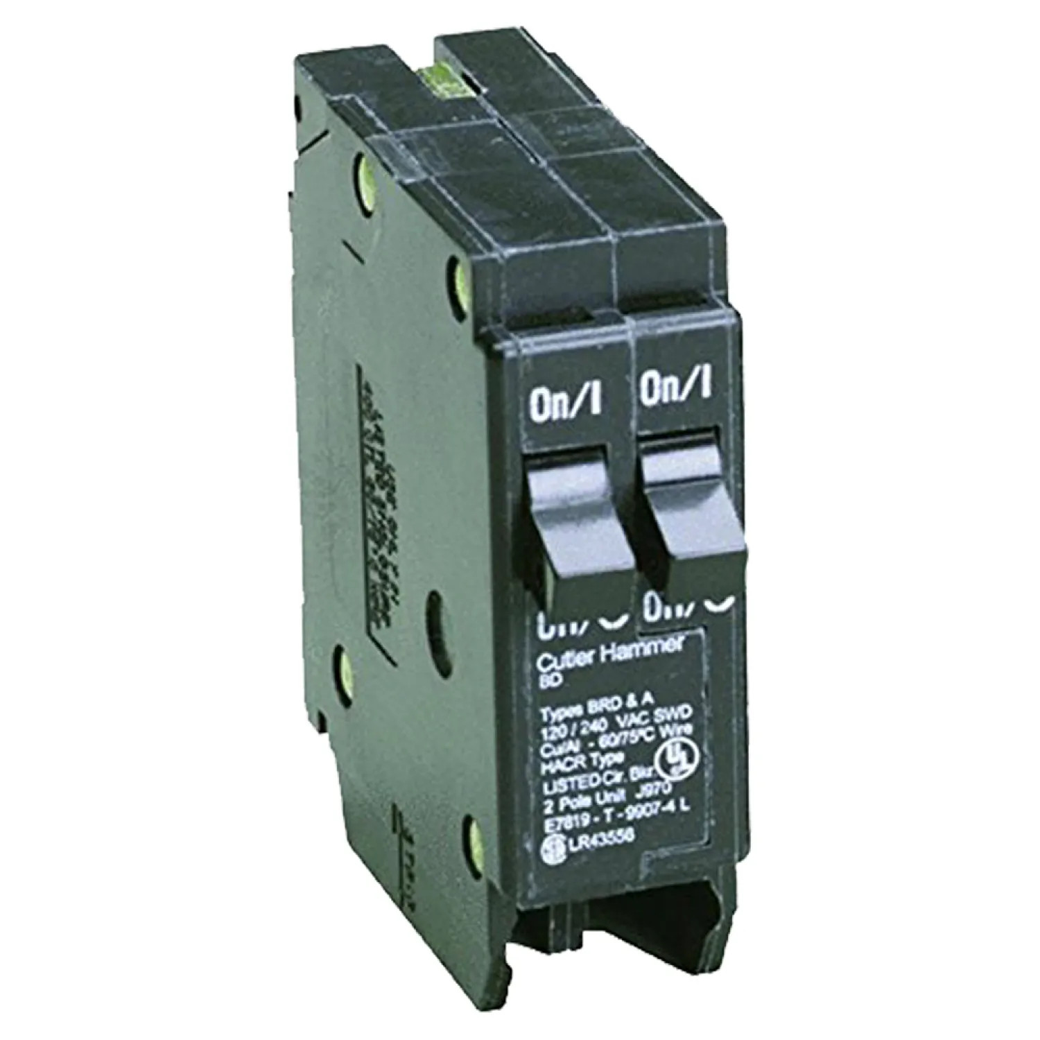 Eaton BD2020 Eaton BD2020 Type BD Twin Circuit Breaker, 120 VAC, 20/20 A, 1 P, 10 kA