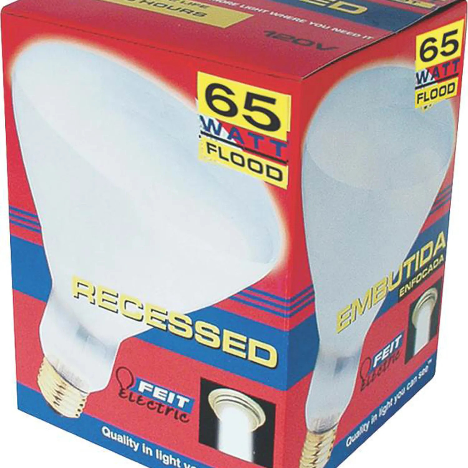 Feit 65BR40/SP Feit Electric 65BR40/SP Incandescent Lamp, 65 W, 120 V, BR40, Medium Screw ,