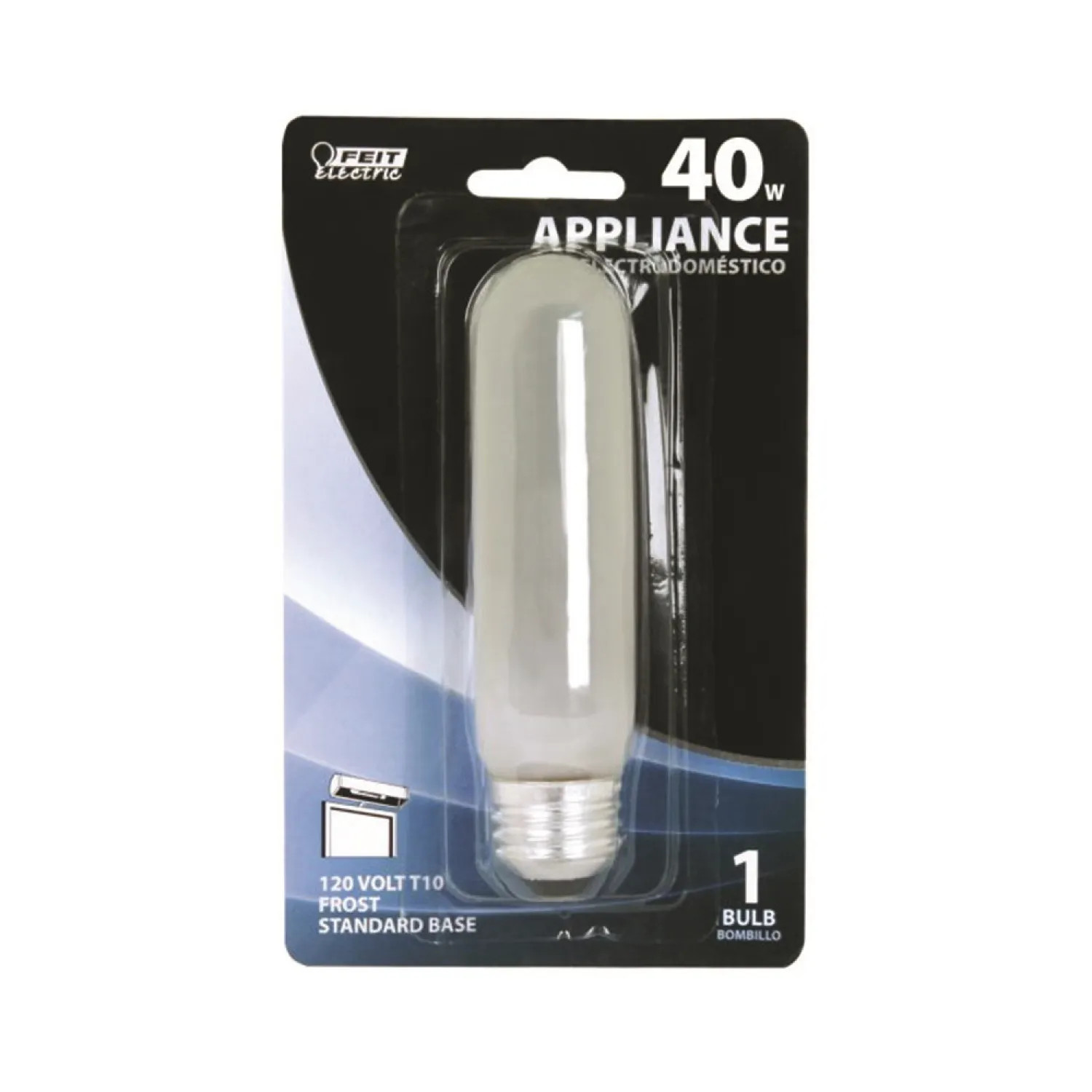 Feit BP40T10/IF Feit Electric BP40T10/IF Dimmable Incandescent Lamp, 40 W, 120 V, T10, Medium Screw ,