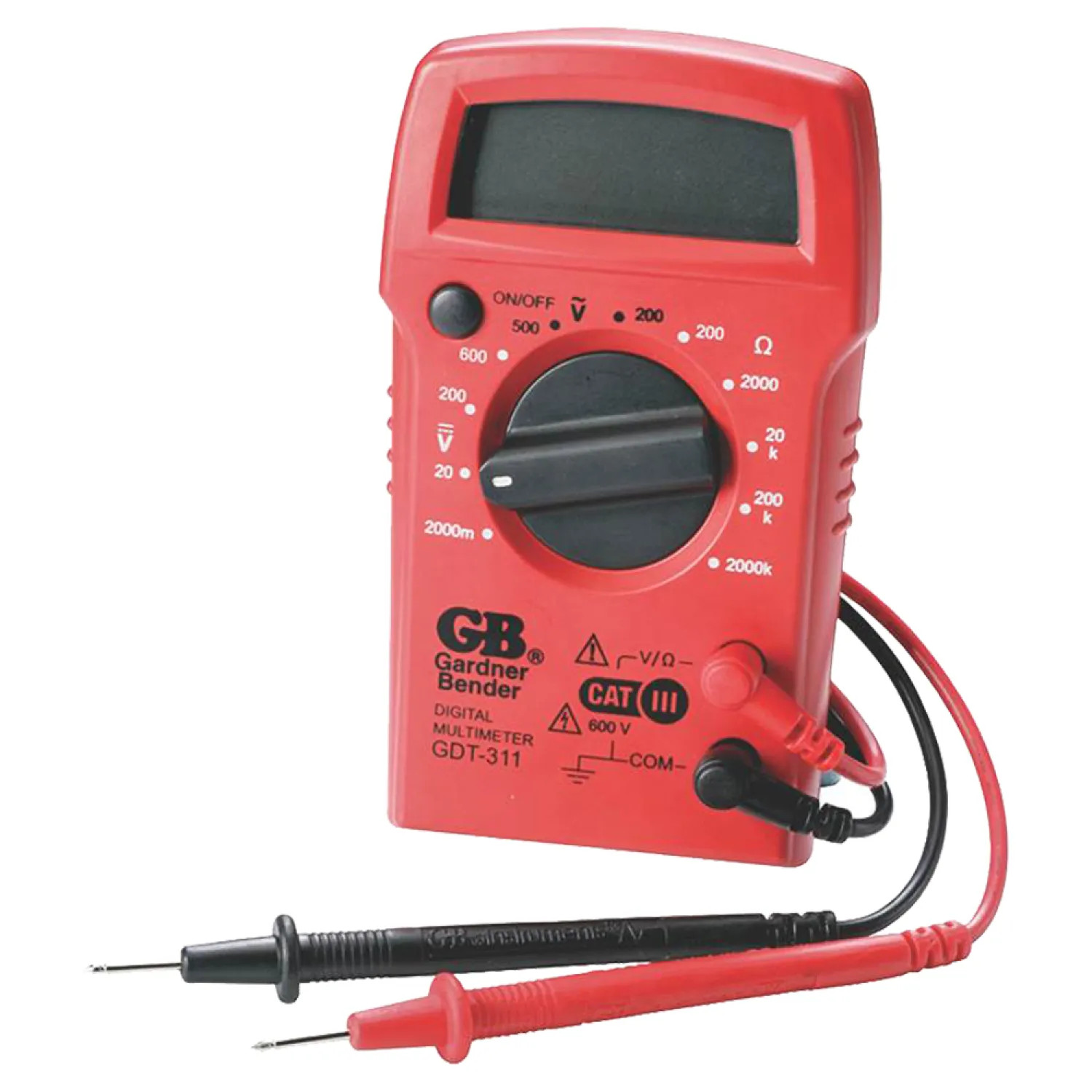 Gardner Bender GDT-311 Gardner Bender GDT-311 3-Function Digital Multimeter, 500 VAC/600 VDC, 3-1/2 in LCD Display