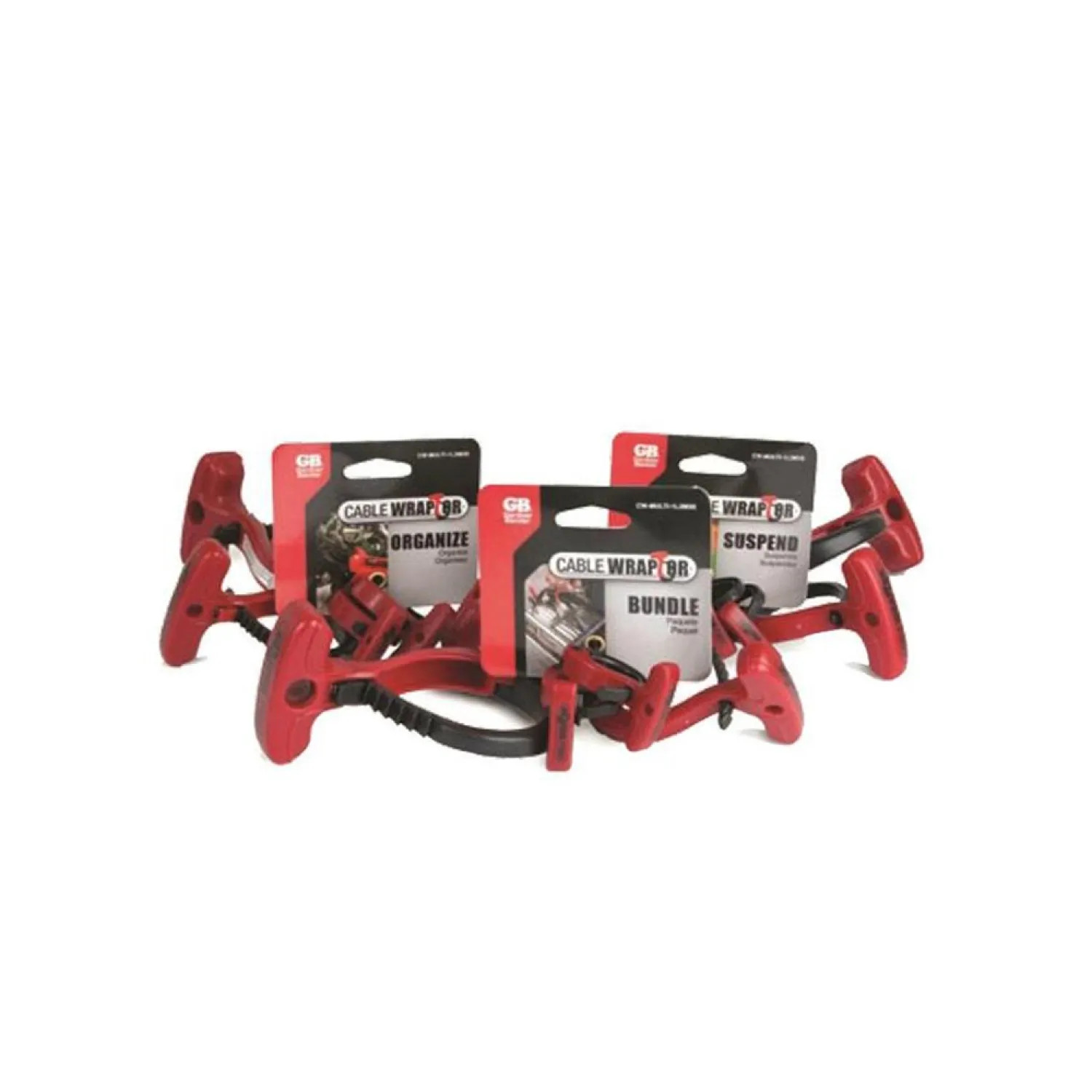 Gardner Bender CW-MULTI-1L2M3S GB-Gardner Bender CW-MULTI-1L2M3S Cable Wraptor Cord Organizers, Multi-Pk, Red/Black