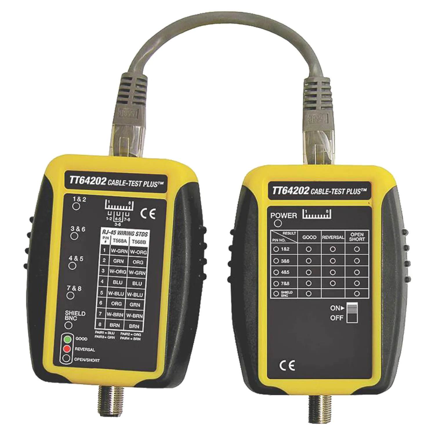 Gardner Bender TT64202 GB-Gardner Bender TT64202 Cable Testers, Coax and UTP/STP, Yellow/Black