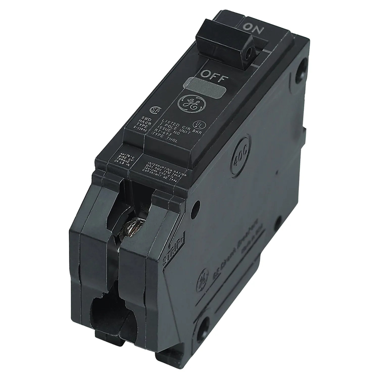 GE THQL1115 GE THQL1115 Type THQL Q-Line Standard Circuit Breaker, 120/240 VAC, 15 A, 1 P, 10 kA