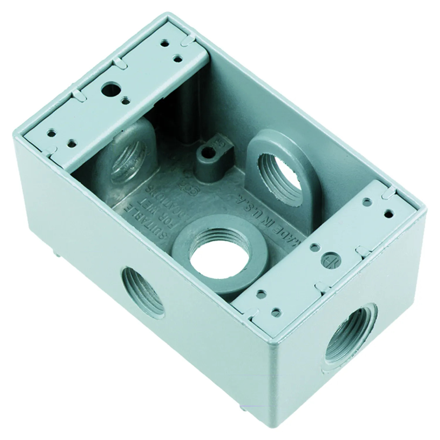Hubbell 5332-0 Bell 5332-0 Weatherproof Electrical Box, 1 Gang, 18.3 cu-in, 4-1/2 in L X 2-3/4 in W X 2 in D