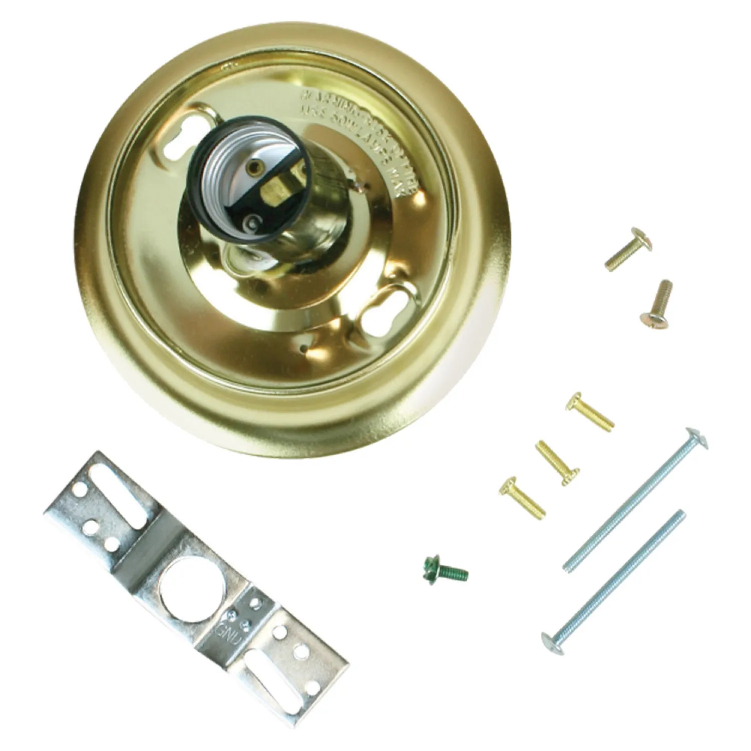 Jandorf 60221 Jandorf 60221 Glass Shade Holder, 4 in Fitter, 3 in Projection, Brass