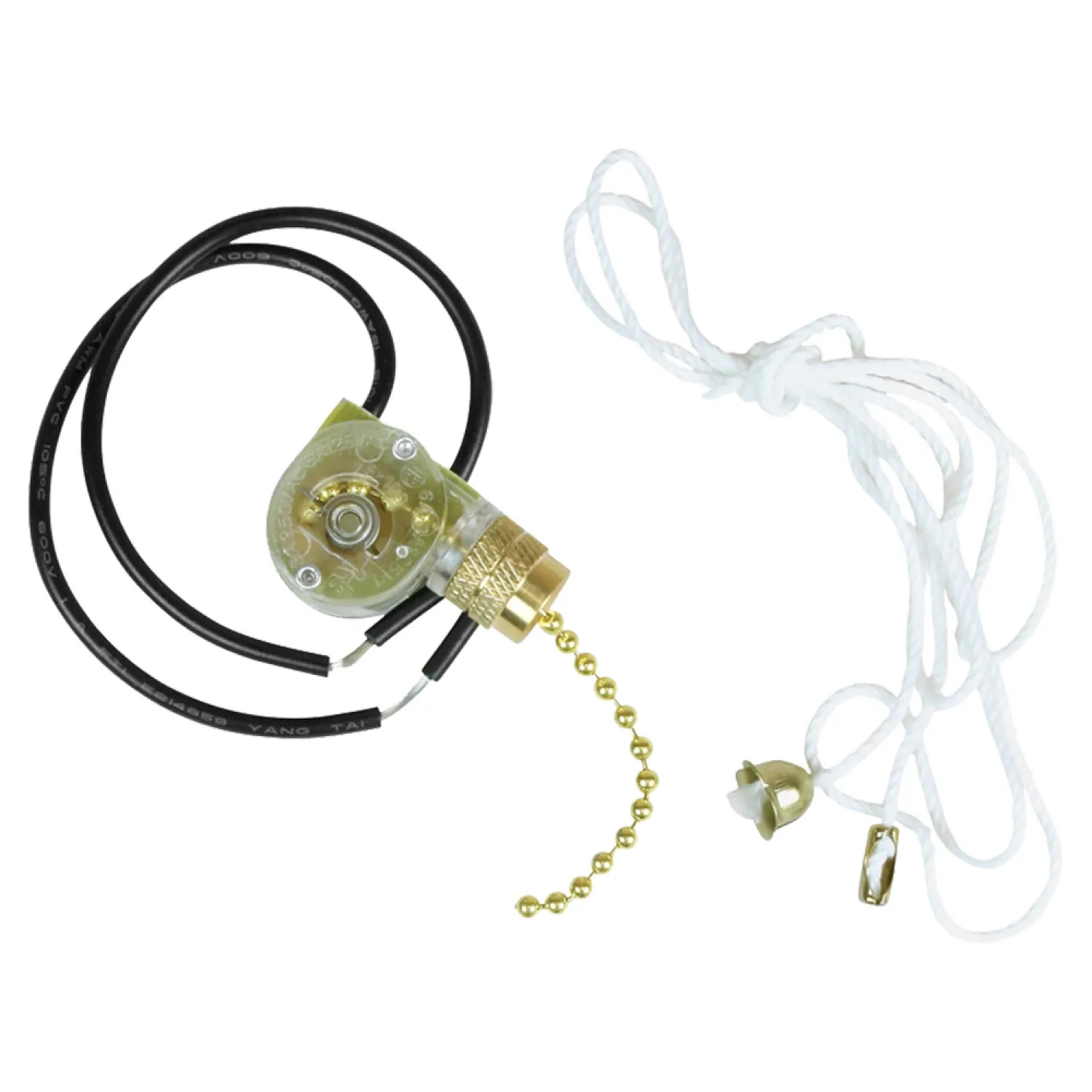 Jandorf 60304 Jandorf 60304 Canopy Switch, 1 Speed/2 Wire, Pull Chain, Brass