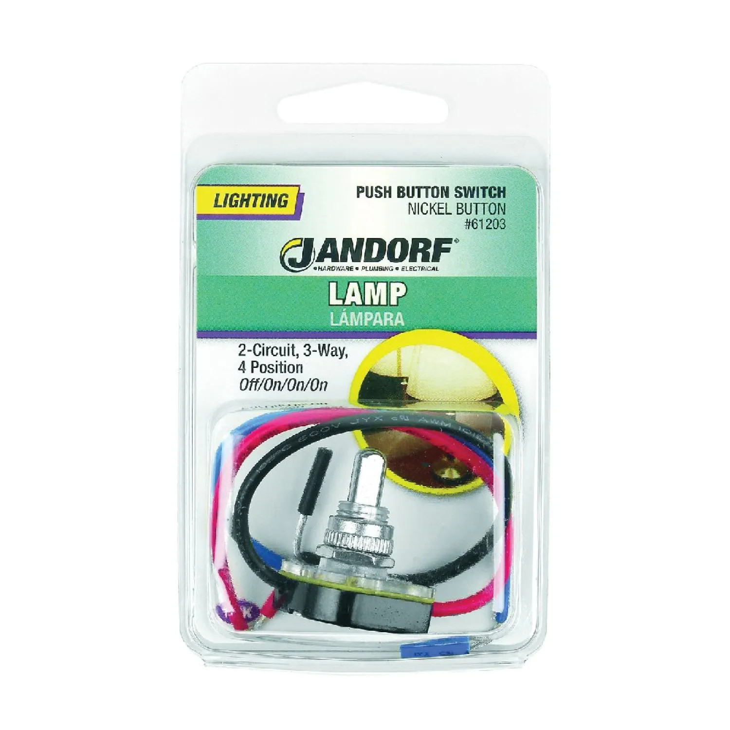 Jandorf 61203 Jandorf 61203 Double Circuit Push Button Switch, 125 V, 1 A, 2 P, 4 Position