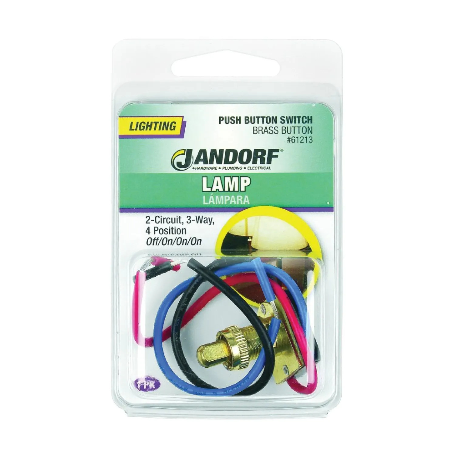 Jandorf 61213 Jandorf 61213 Double Circuit Push Button Switch, 125 V, 3 A, 1 P, 4 Position
