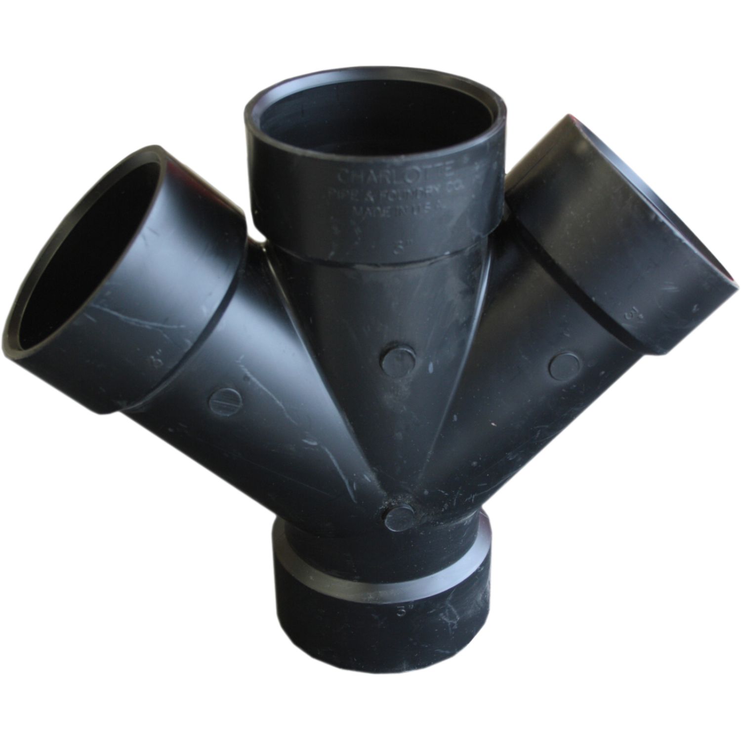 Commodity 3 Inch ABS Double Wye, ABS Construction