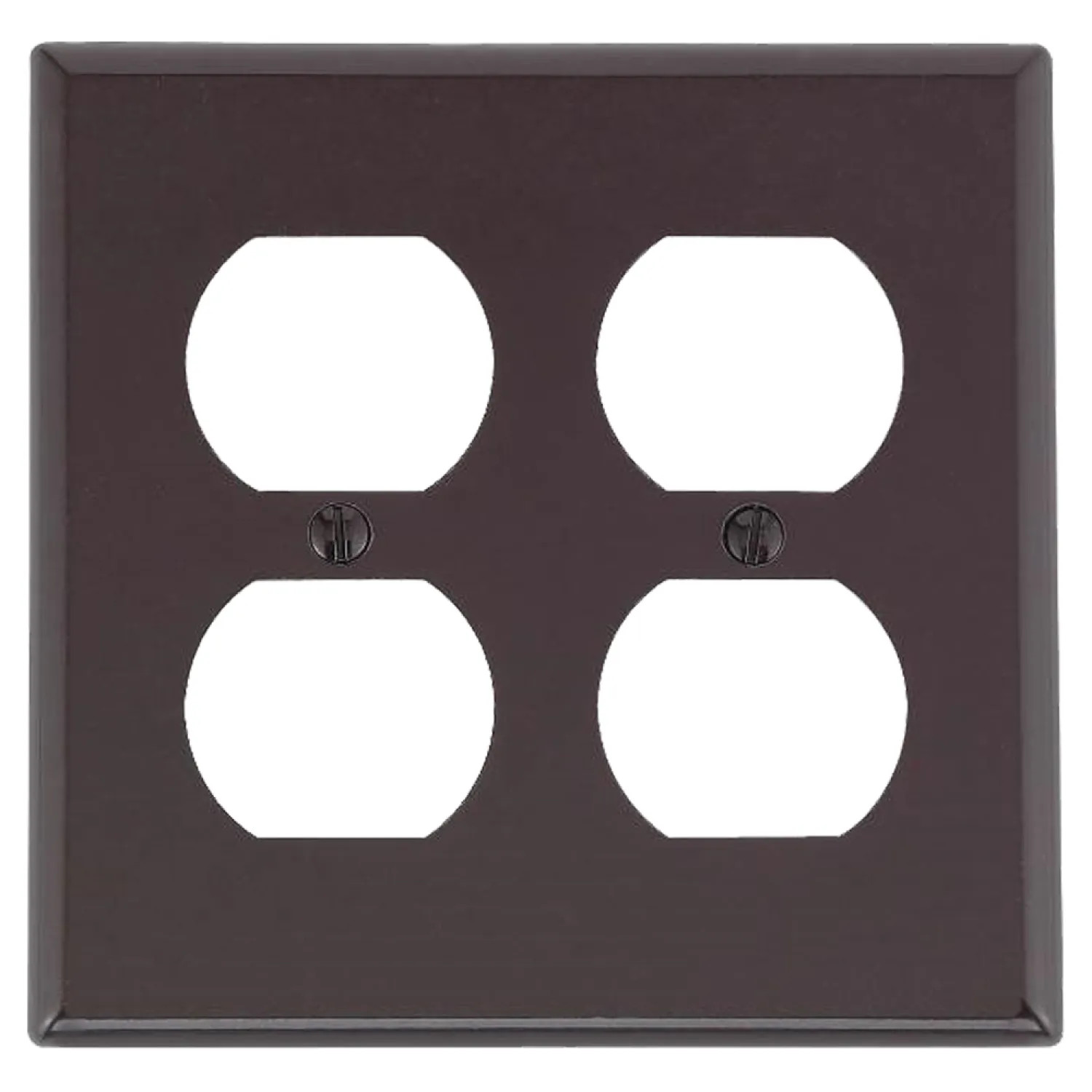Leviton 001-85016-000 Leviton 001-85016-000 2-Duplex Receptacle Standard Size Wall Plate, 2 Gang, 4.5 in L X 4.56 in W 0.22 in T, Brown