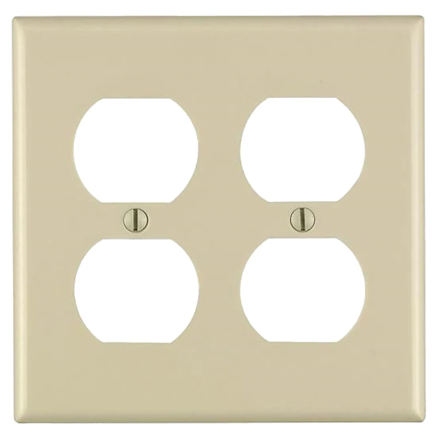 Leviton 001-86016-000 Leviton 001-86016-000 2-Duplex Receptacle Standard Size Wall Plate, 2 Gang, 4.5 in L X 4.56 in W 0.22 in T, Ivory